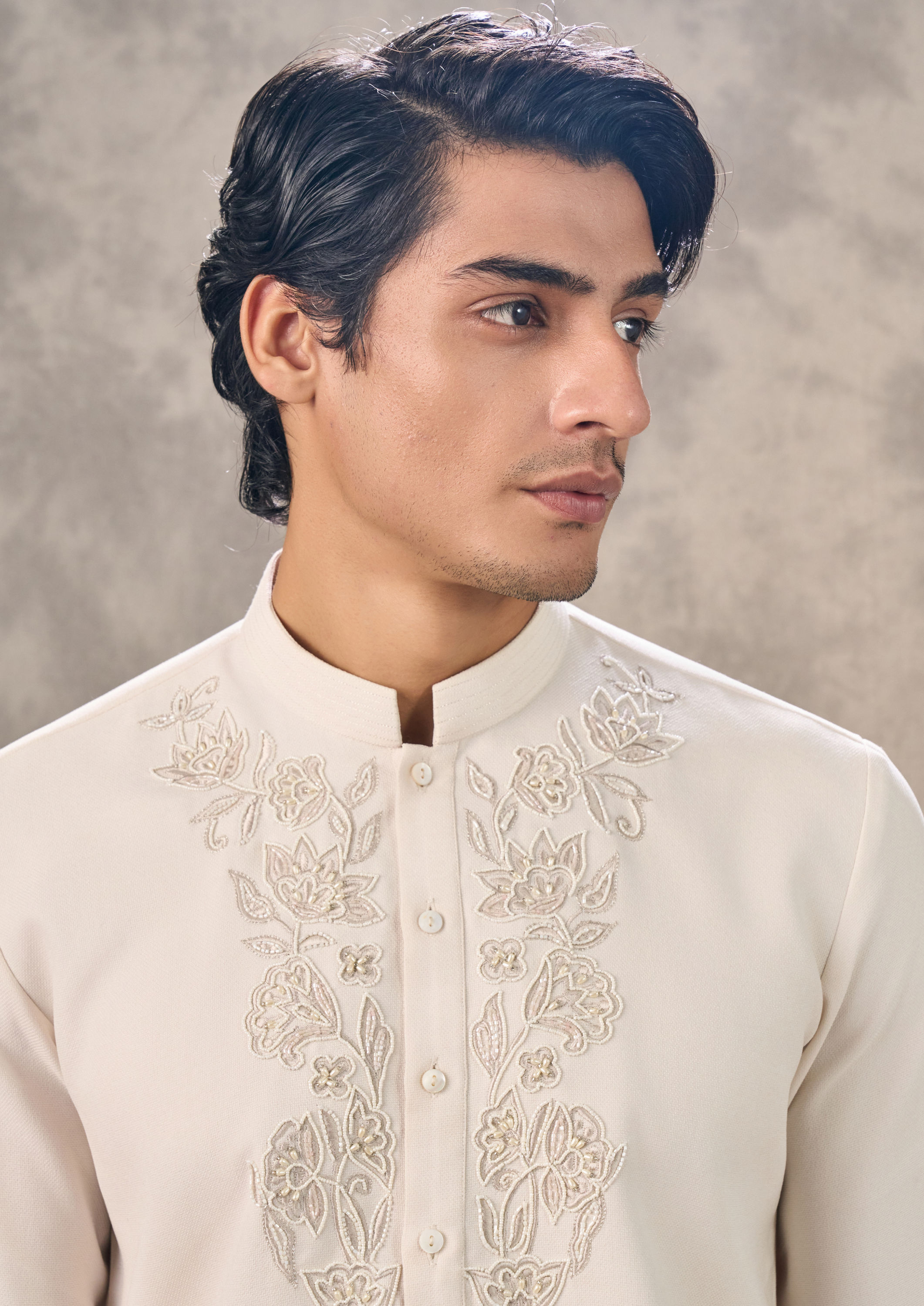 Twamev Men Cream Hue Elegance Kurta Pant