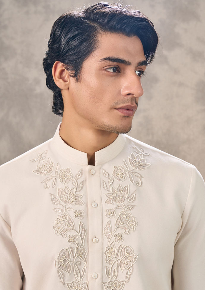 Twamev Men Cream Hue Elegance Kurta Pant