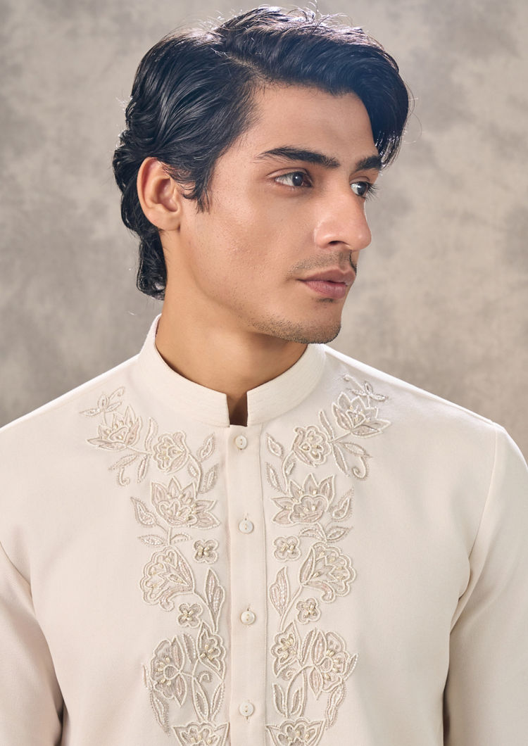 Twamev Men Cream Hue Elegance Kurta Pant