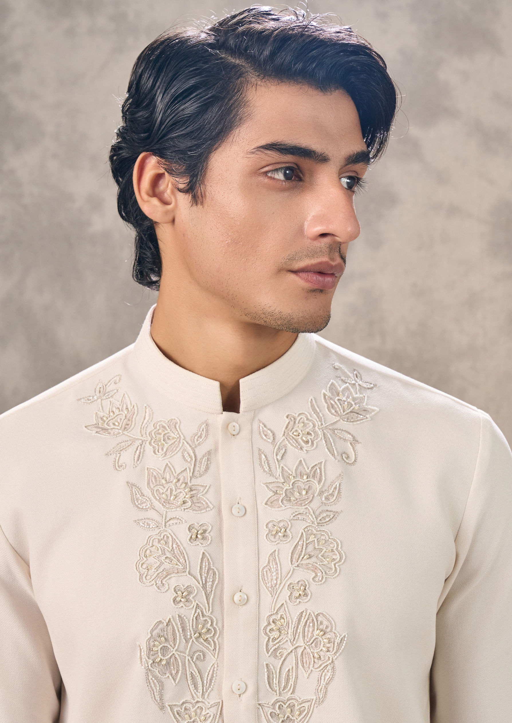 Twamev Men Cream Hue Elegance Kurta Pant