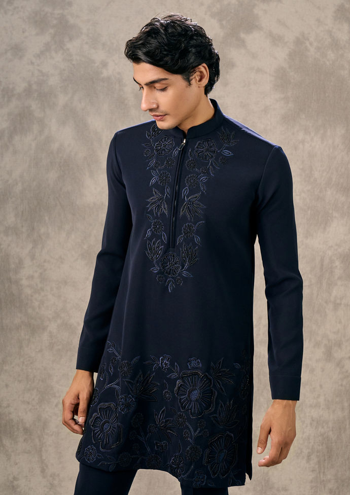 Twamev Men Dark Blue Elegance Kurta Pant