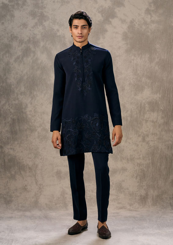 Twamev Men Dark Blue Elegance Kurta Pant