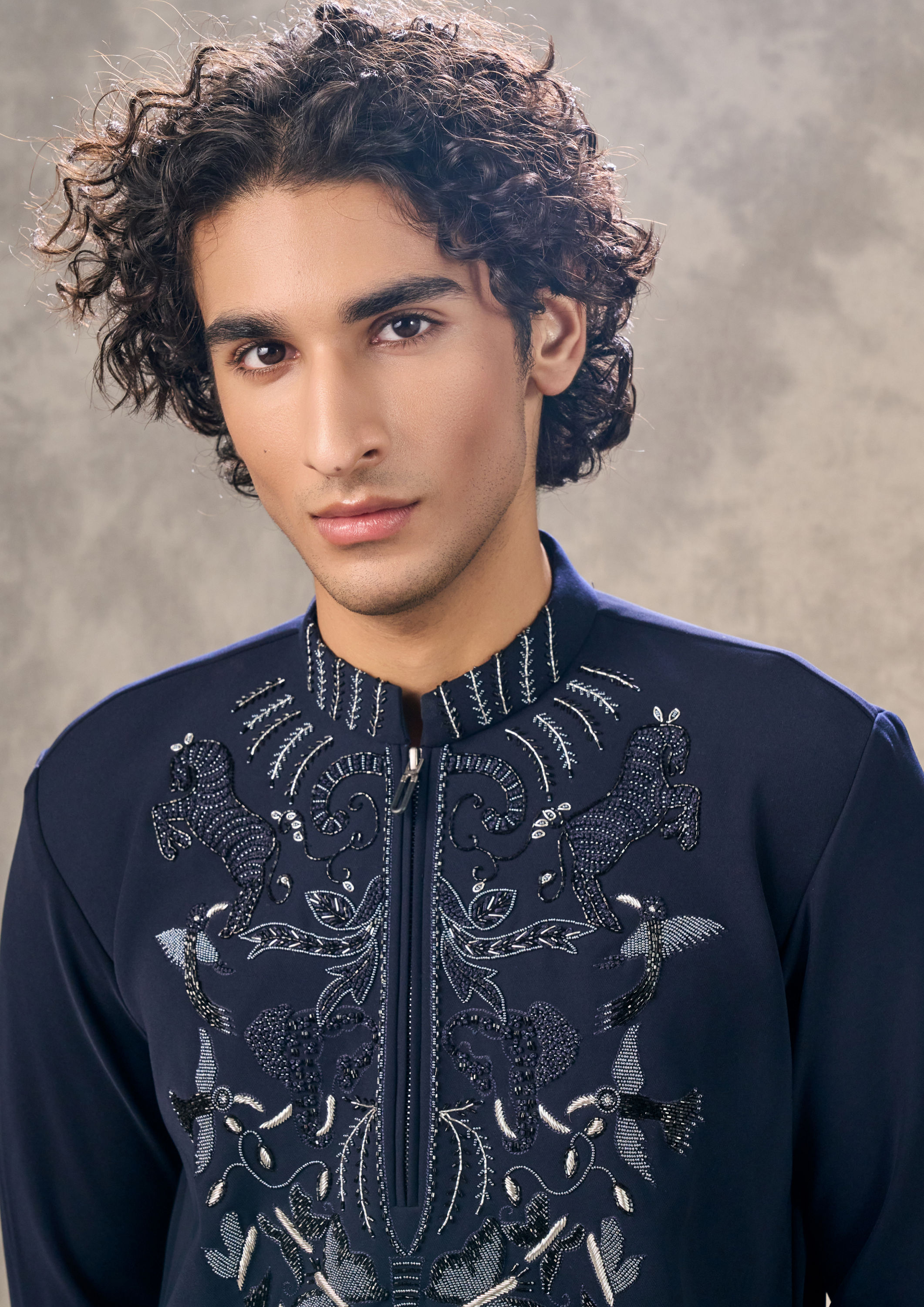 Twamev Men Stunning Dark Blue Kurta Pant