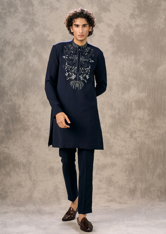 Twamev Men Stunning Dark Blue Kurta Pant