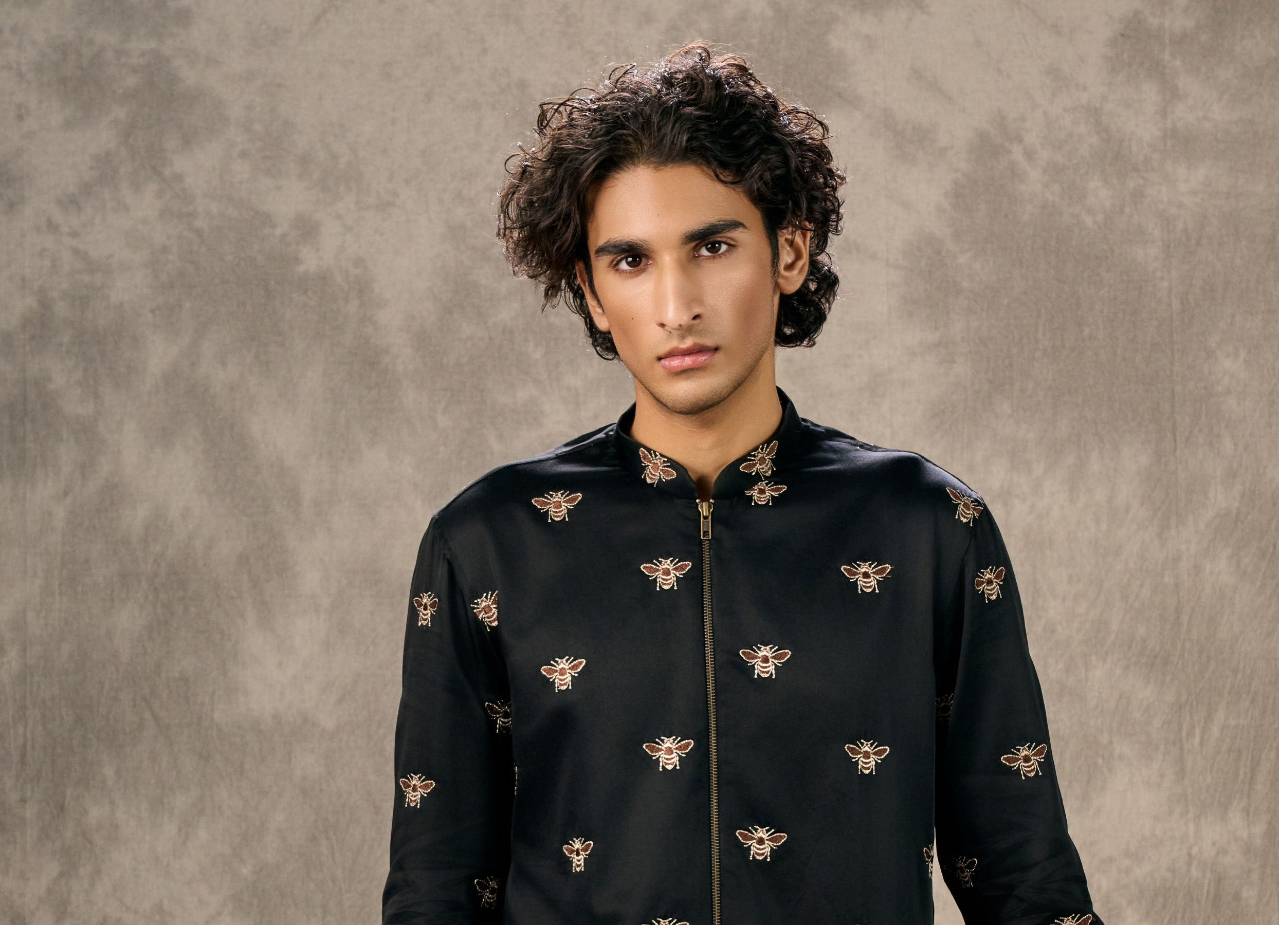 Twamev Men Black Satin Kurta Churidar