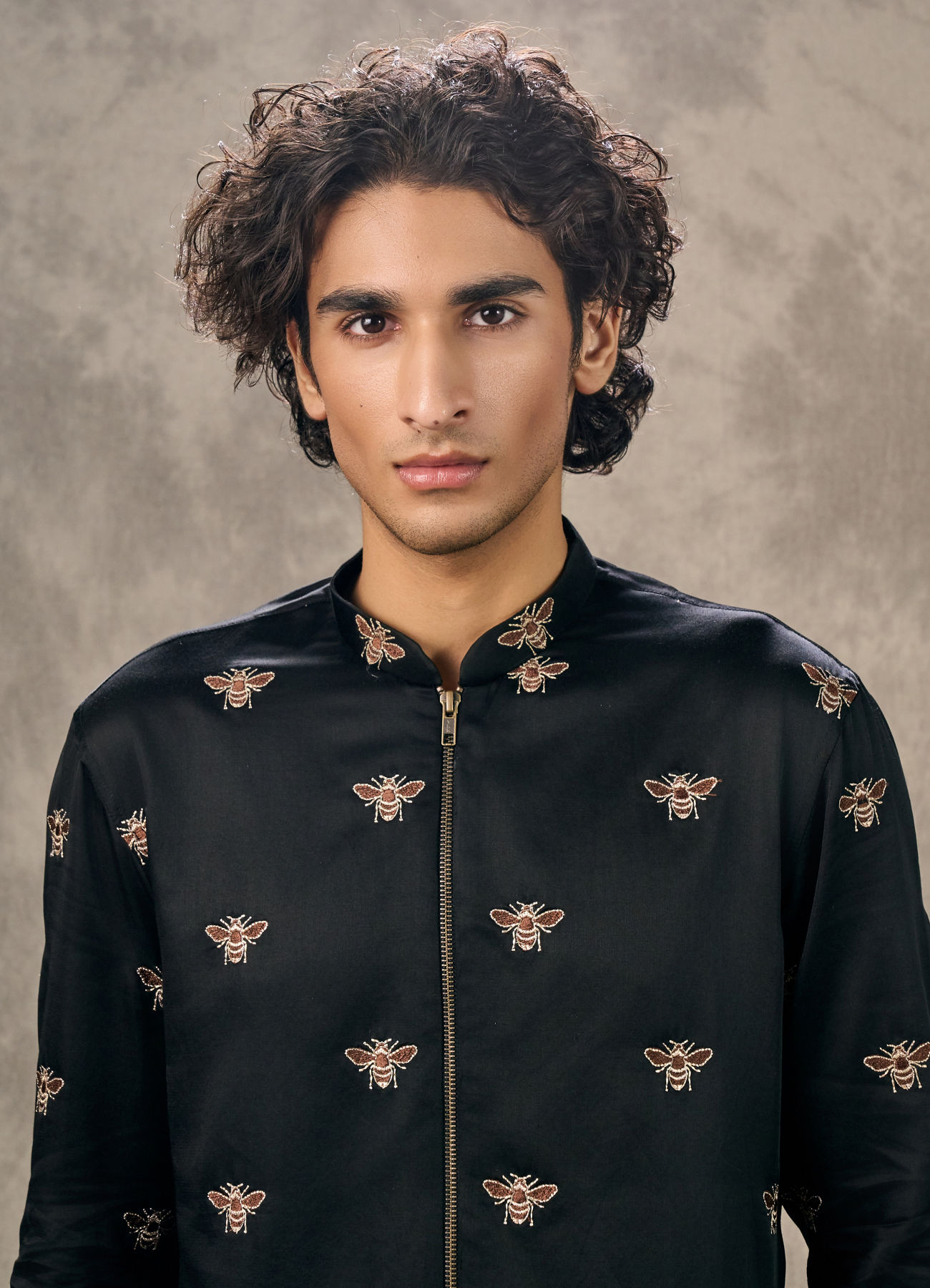 Twamev Men Black Satin Kurta Churidar