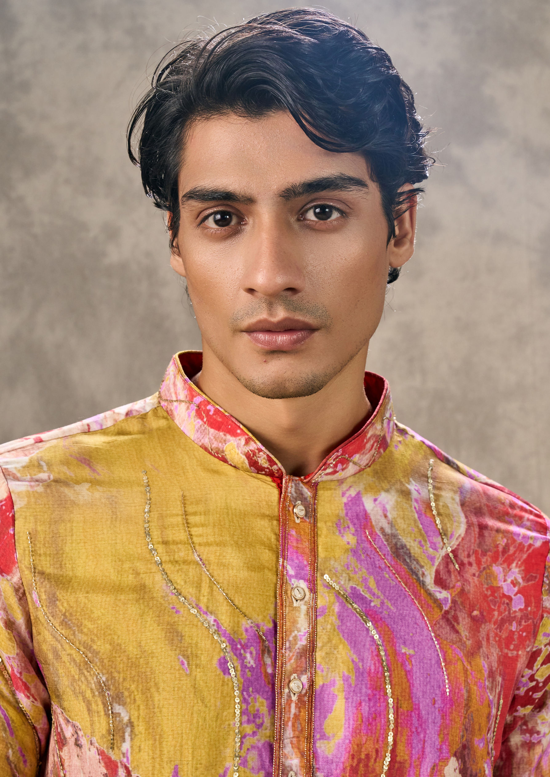 Twamev Men Sunkissed Yellow Elegance Kurta Churidar