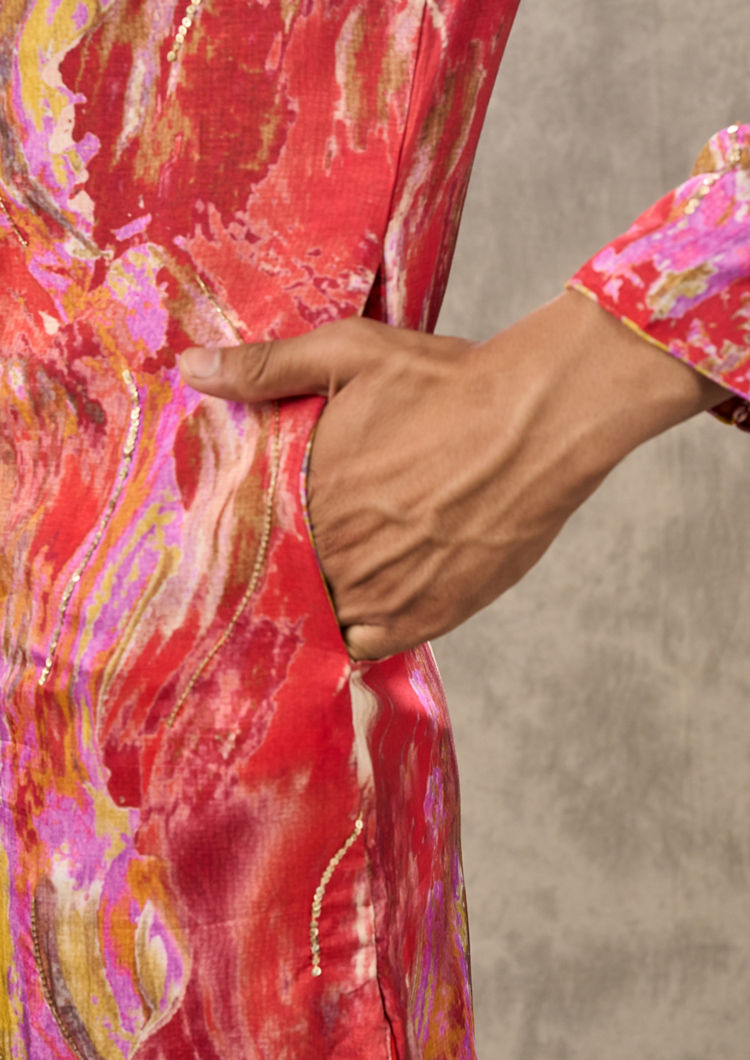 Twamev Men Sunkissed Yellow Elegance Kurta Churidar