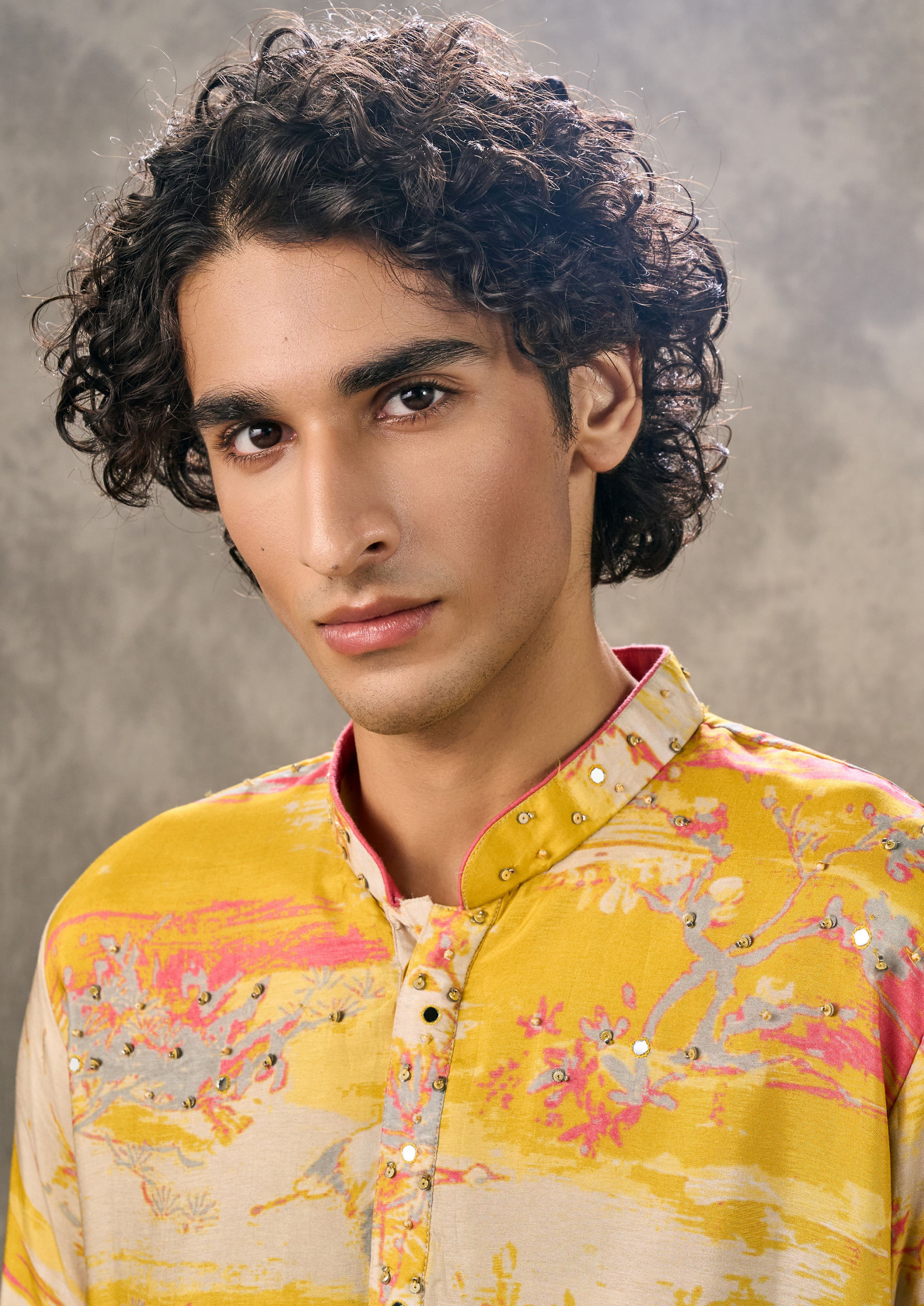 Twamev Men Sunshine Yellow Kurta Churidar