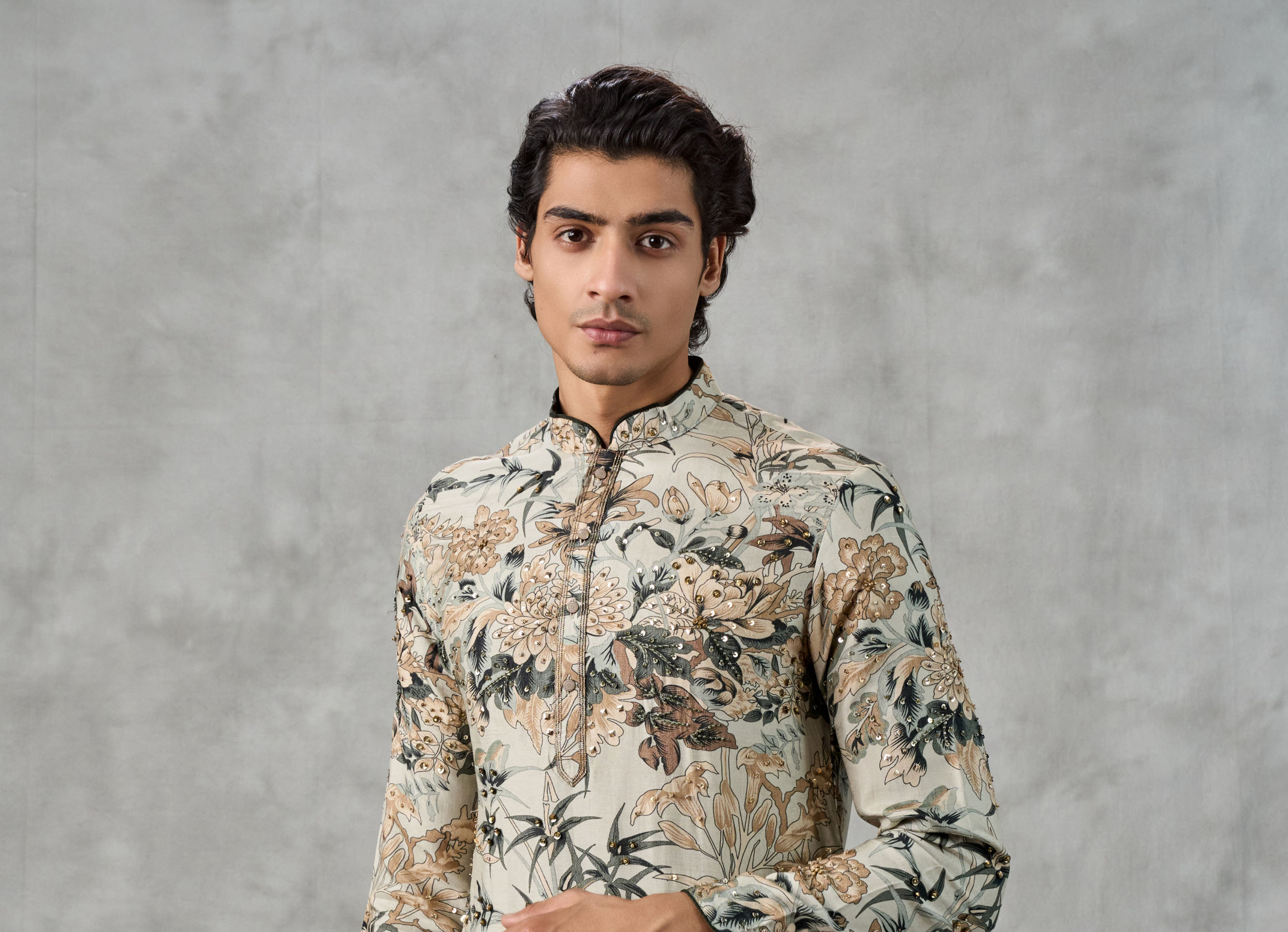 Twamev Men Pista Green Kurta Churidar Ensemble