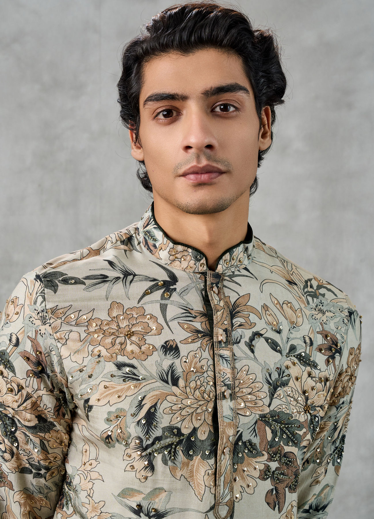 Twamev Men Pista Green Kurta Churidar Ensemble