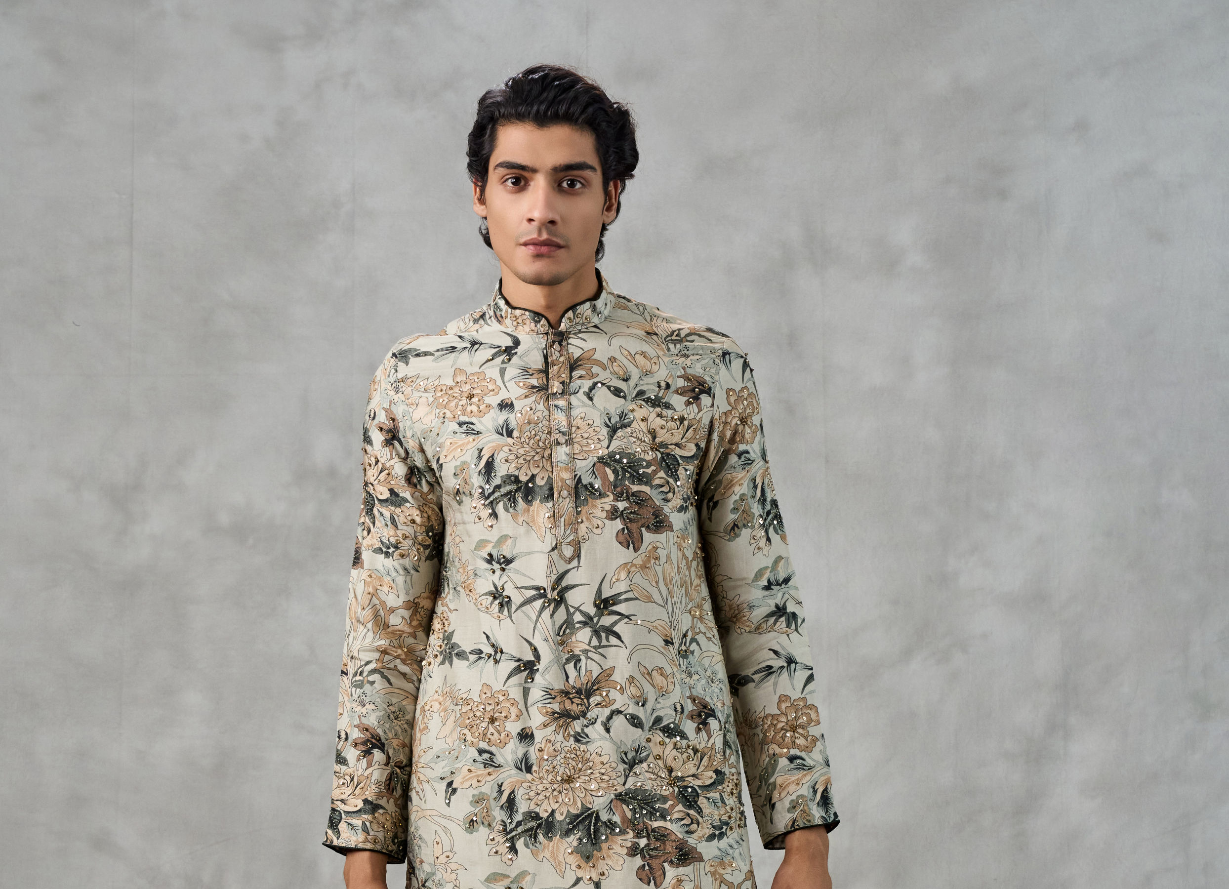 Twamev Men Pista Green Kurta Churidar Ensemble