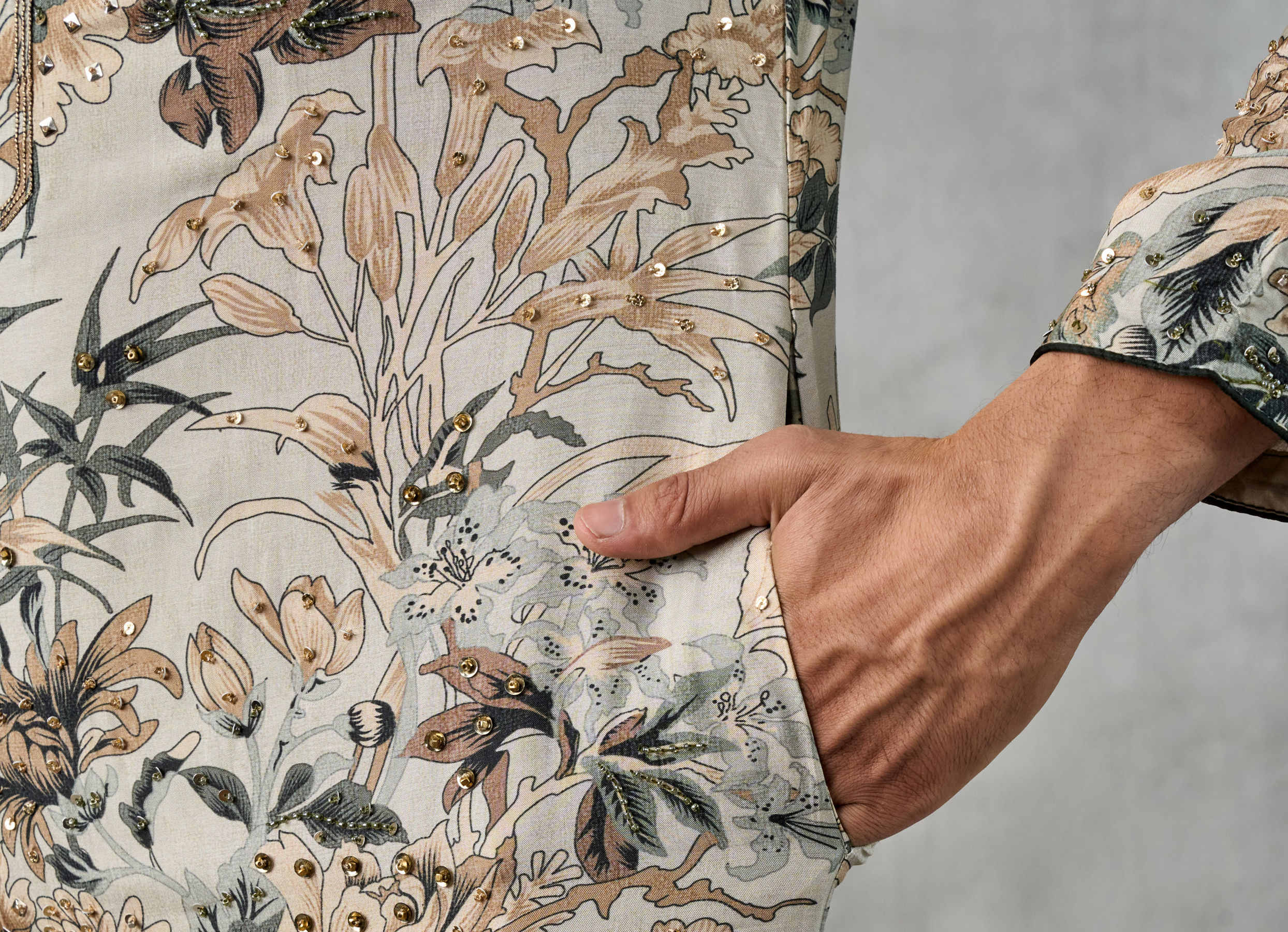 Twamev Men Pista Green Kurta Churidar Ensemble