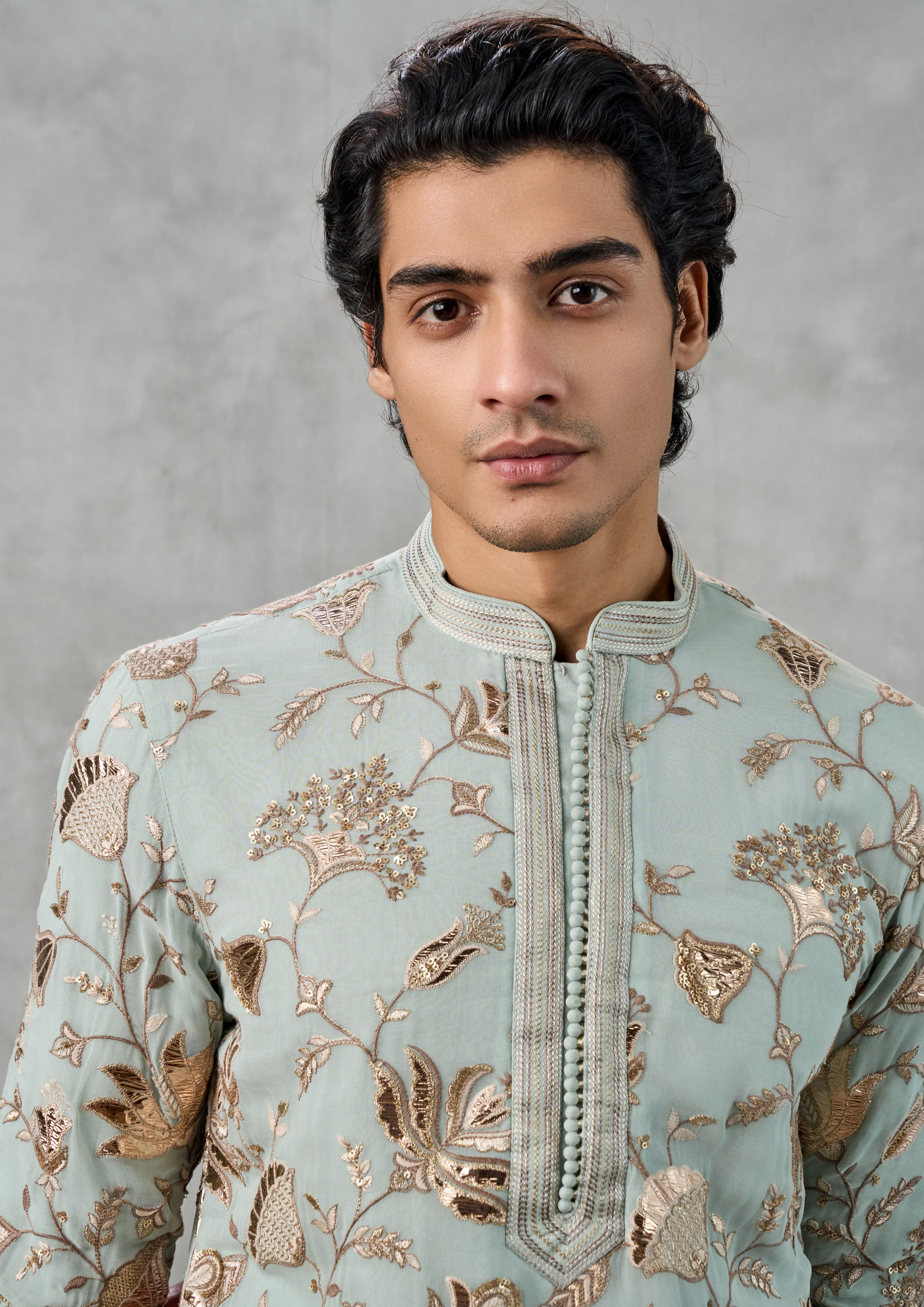 Twamev Men Emerald Elegance Kurta Churidar