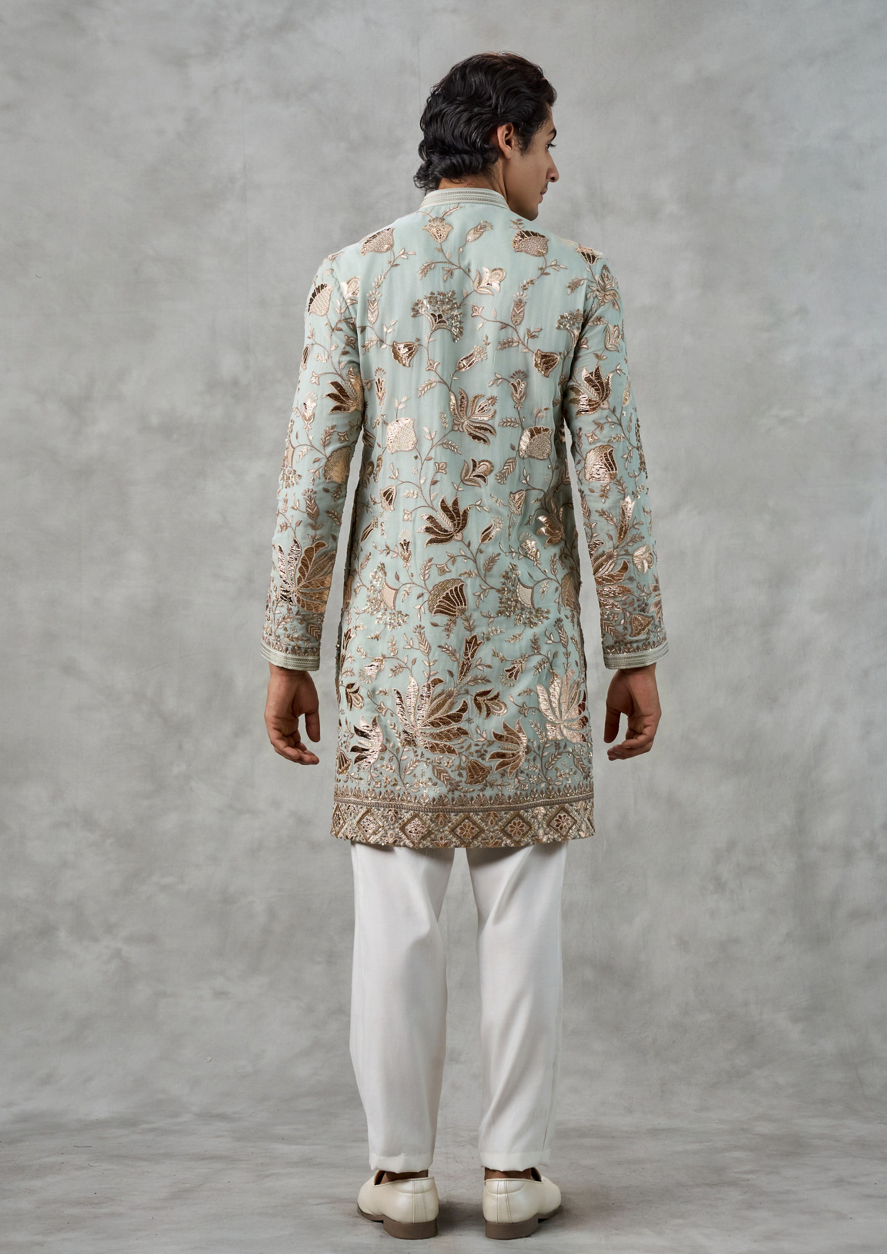 Twamev Men Emerald Elegance Kurta Churidar