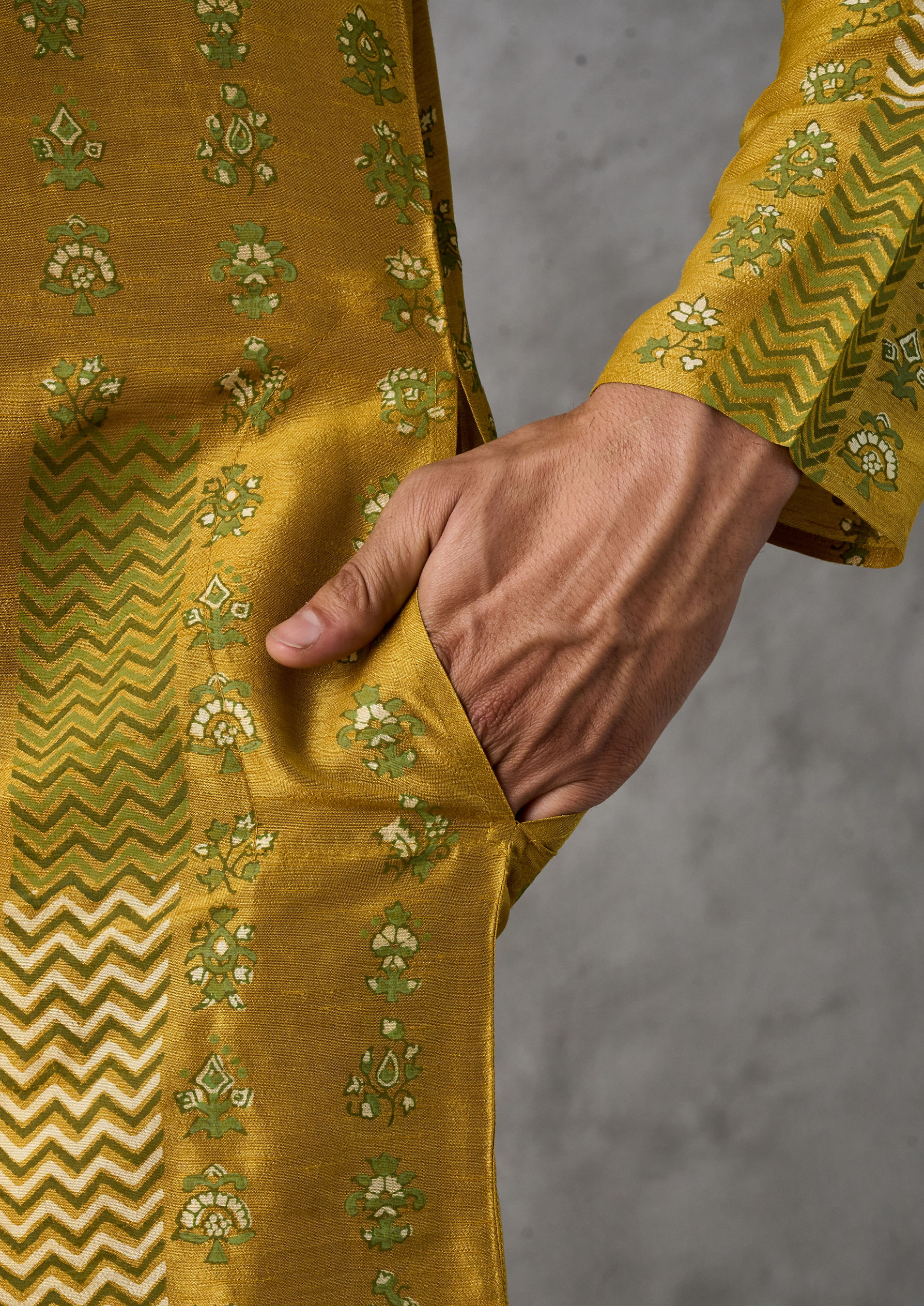 Twamev Men Regal Mustard Elegance Kurta Pant