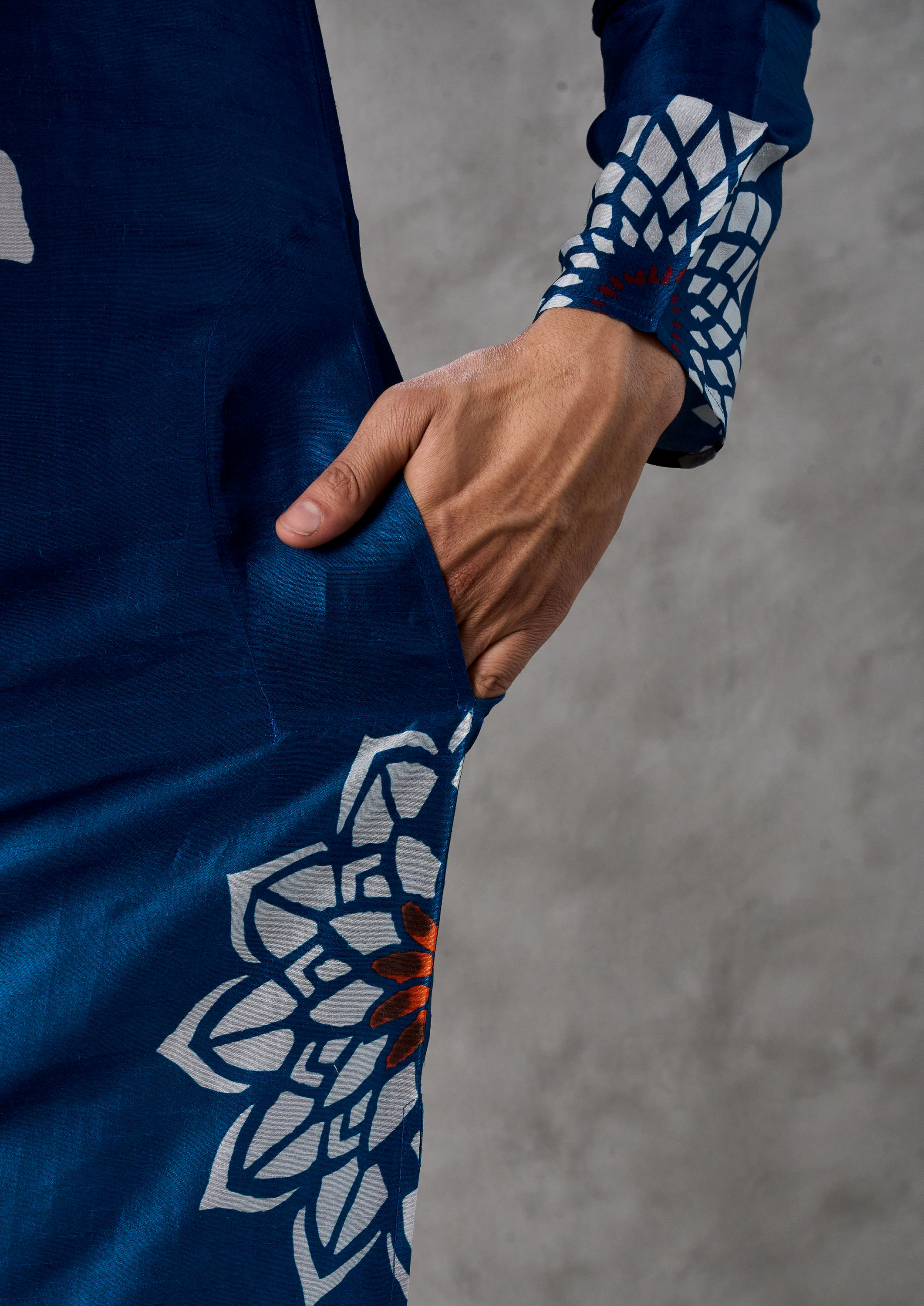 Twamev Men Teal Blue Festive Kurta Pant