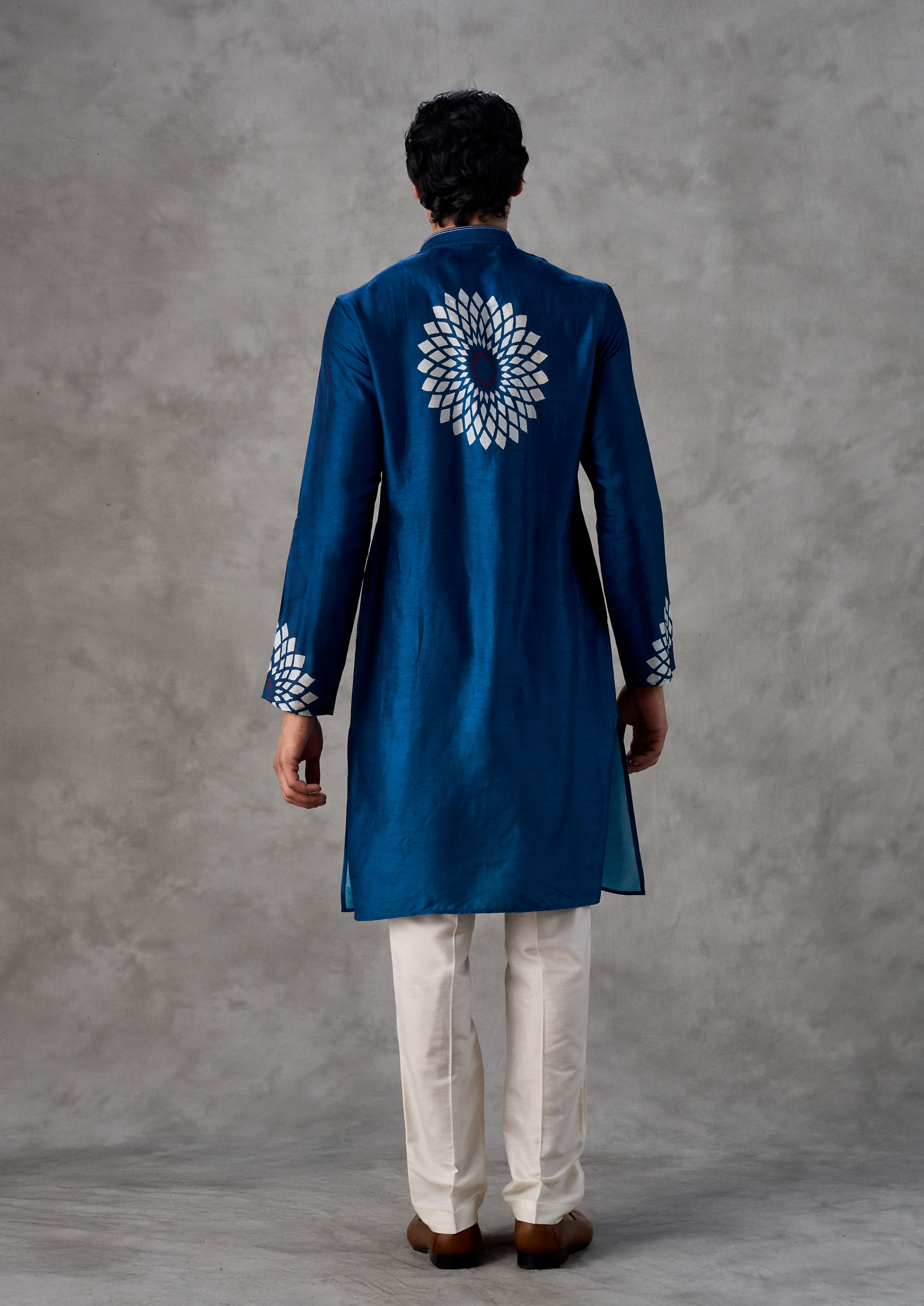 Twamev Men Teal Blue Festive Kurta Pant