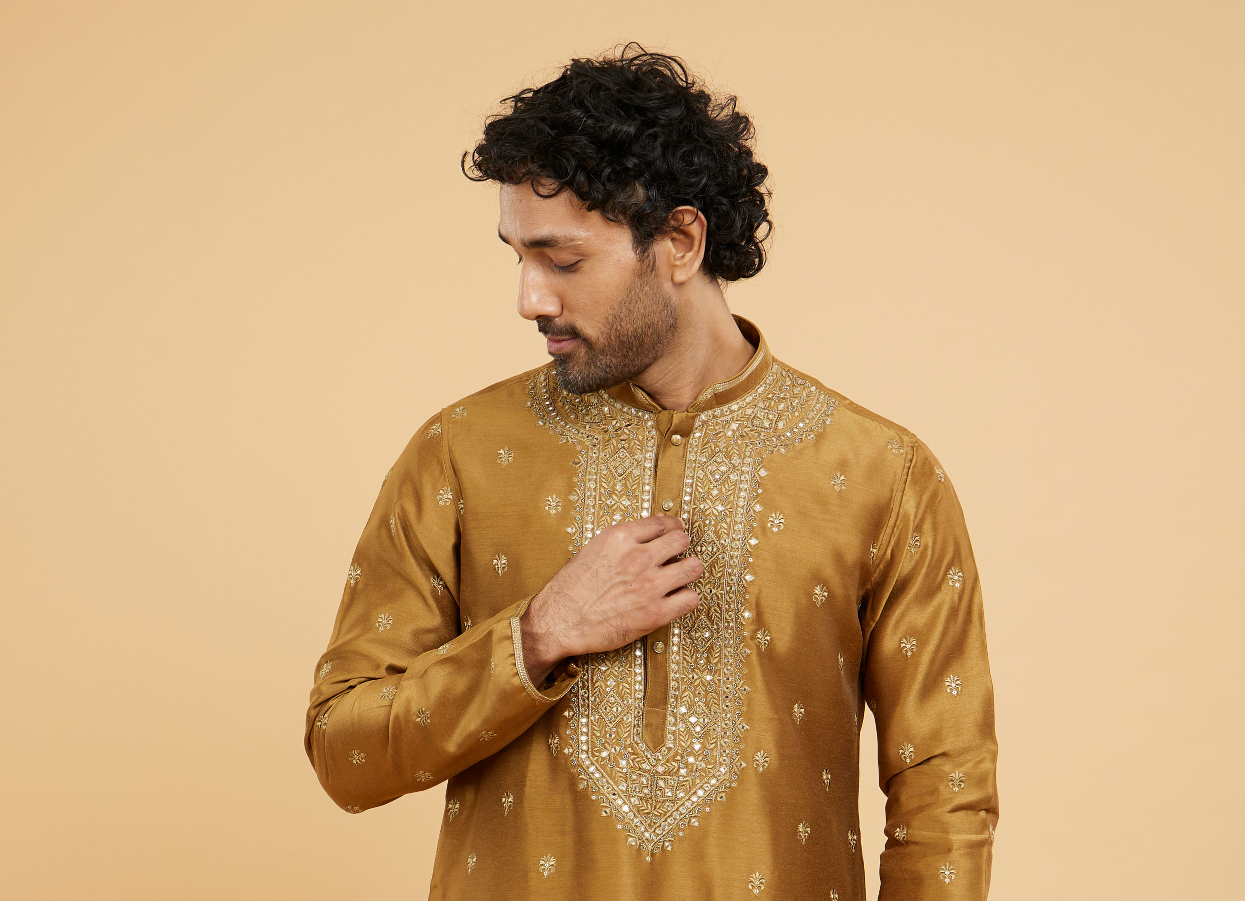 Twamev Men Emerald Elegance Kurta Pajama