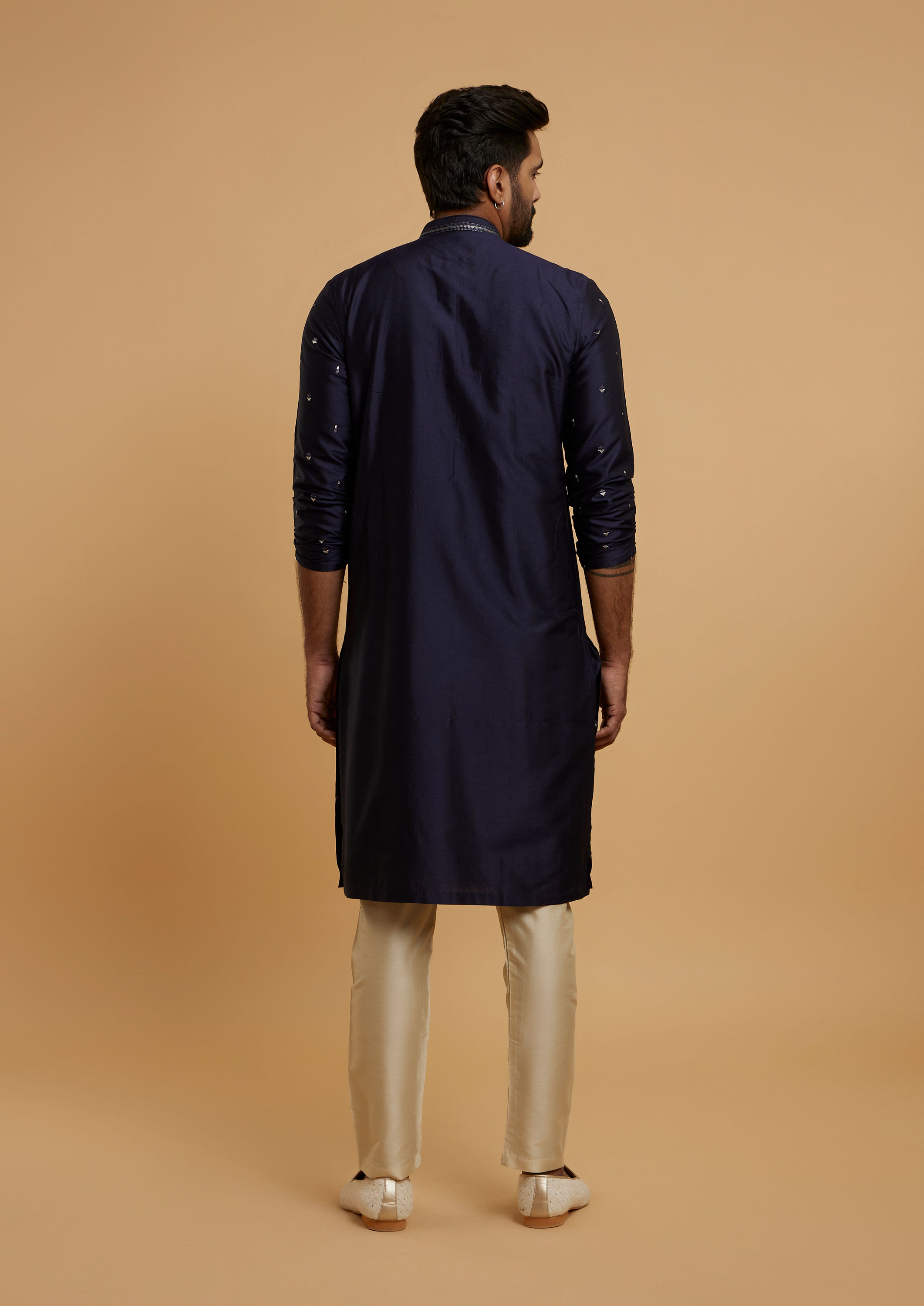 Twamev Men Dark Blue Vibrancy Kurta Pajama