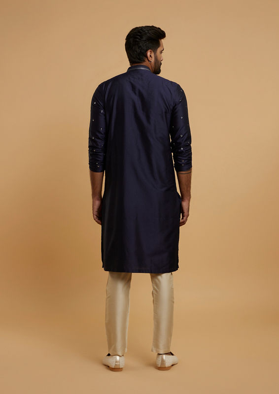 Twamev Men Dark Blue Vibrancy Kurta Pajama