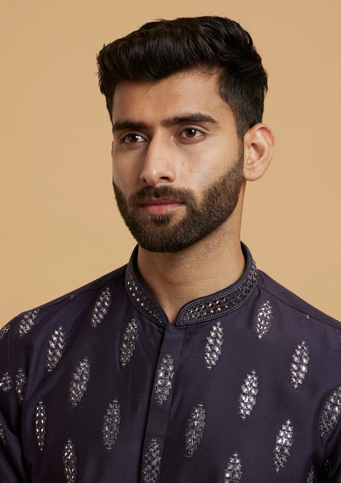 Twamev Men Elegant Dark Blue Kurta Pajama