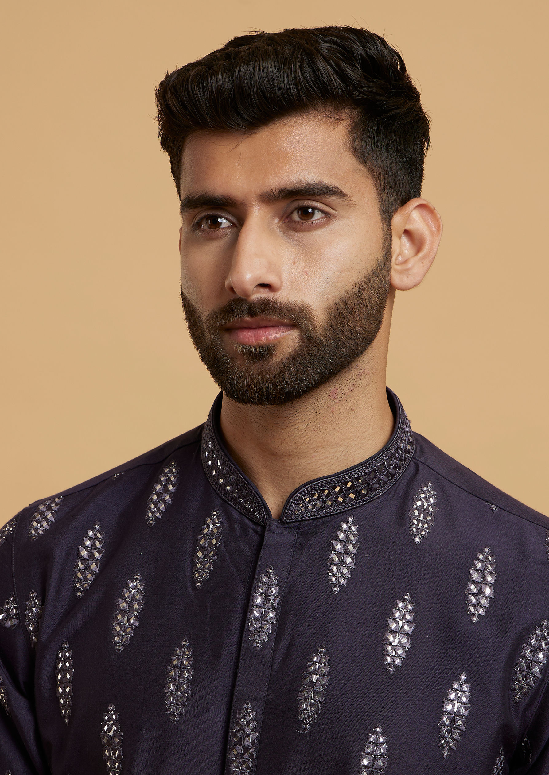 Twamev Men Elegant Dark Blue Kurta Pajama