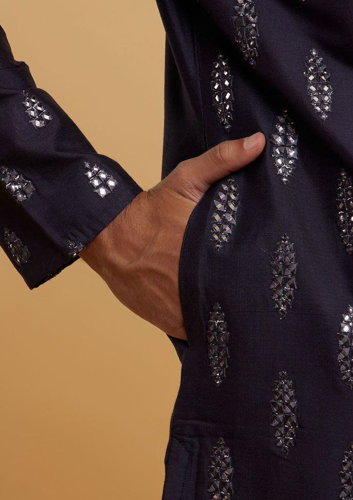 Twamev Men Elegant Dark Blue Kurta Pajama