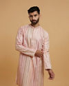Peach Georgette Mirror Work Kurta Set