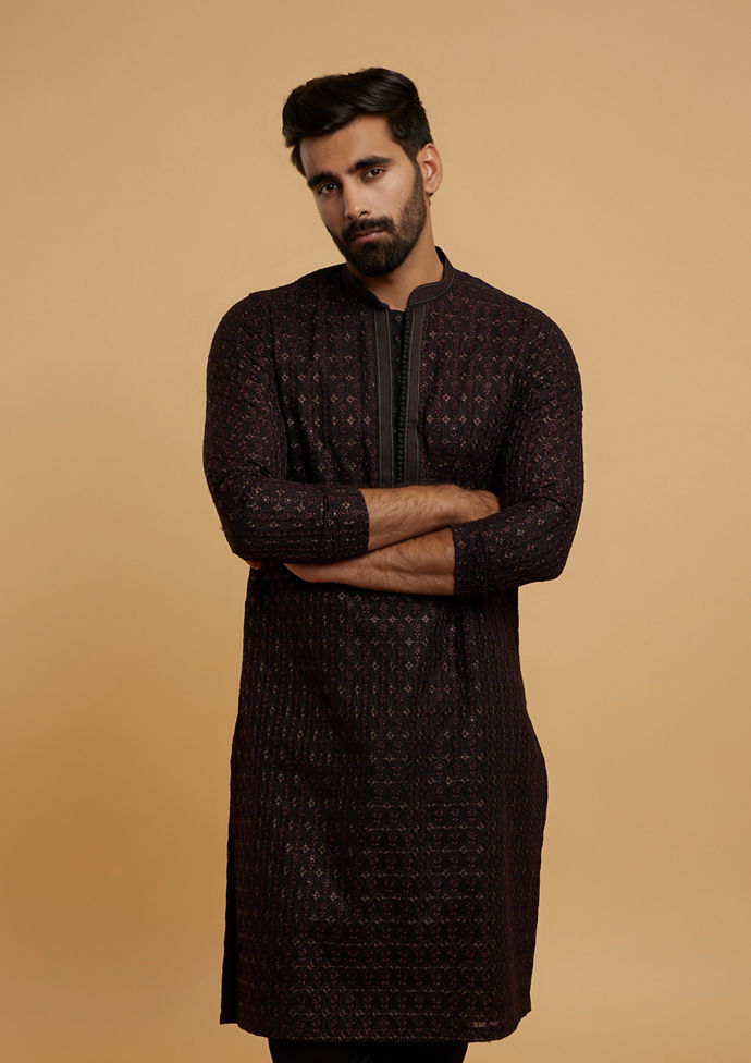 Twamev Men Midnight Elegance Kurta Pajama