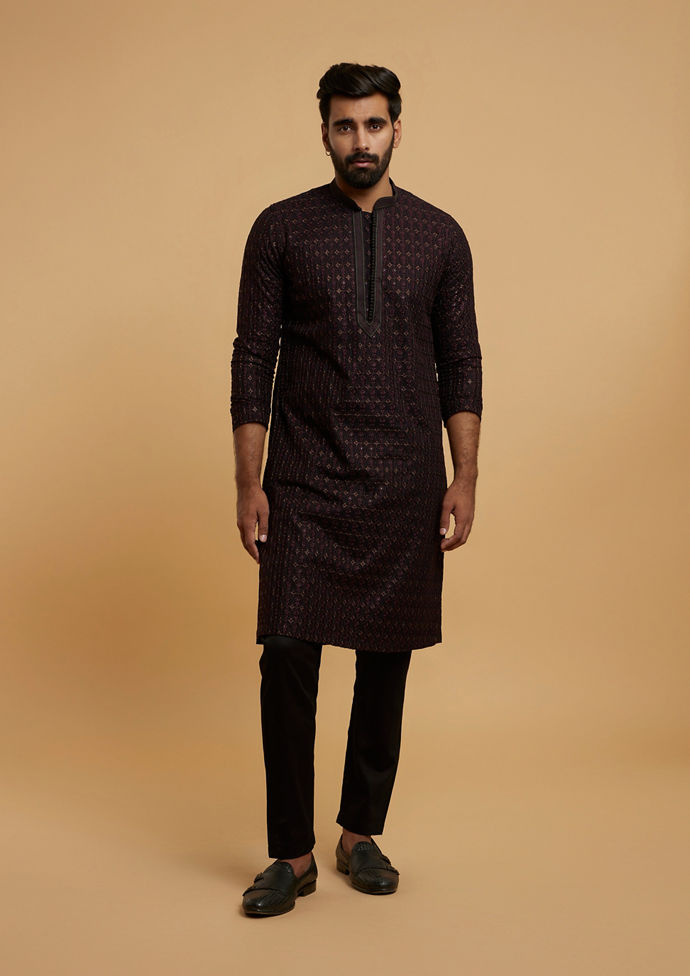 Twamev Men Midnight Elegance Kurta Pajama