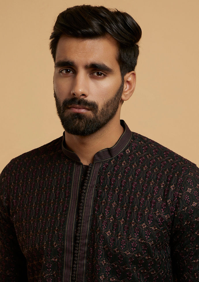 Twamev Men Emerald Splendour Kurta Pajama