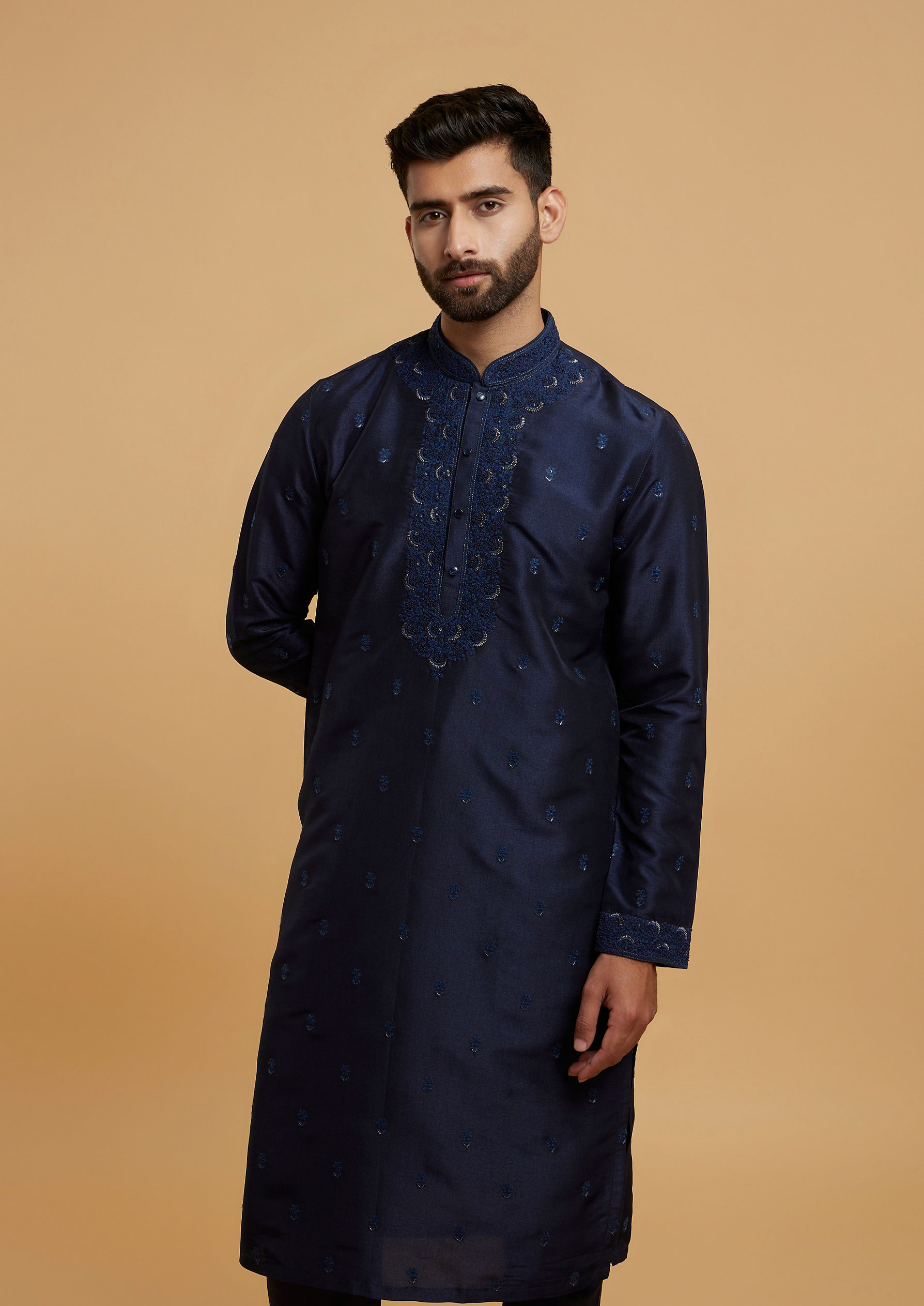 Twamev Men Twilight Blue Elegance Kurta Pajama
