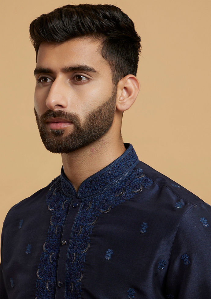 Twamev Men Twilight Blue Elegance Kurta Pajama