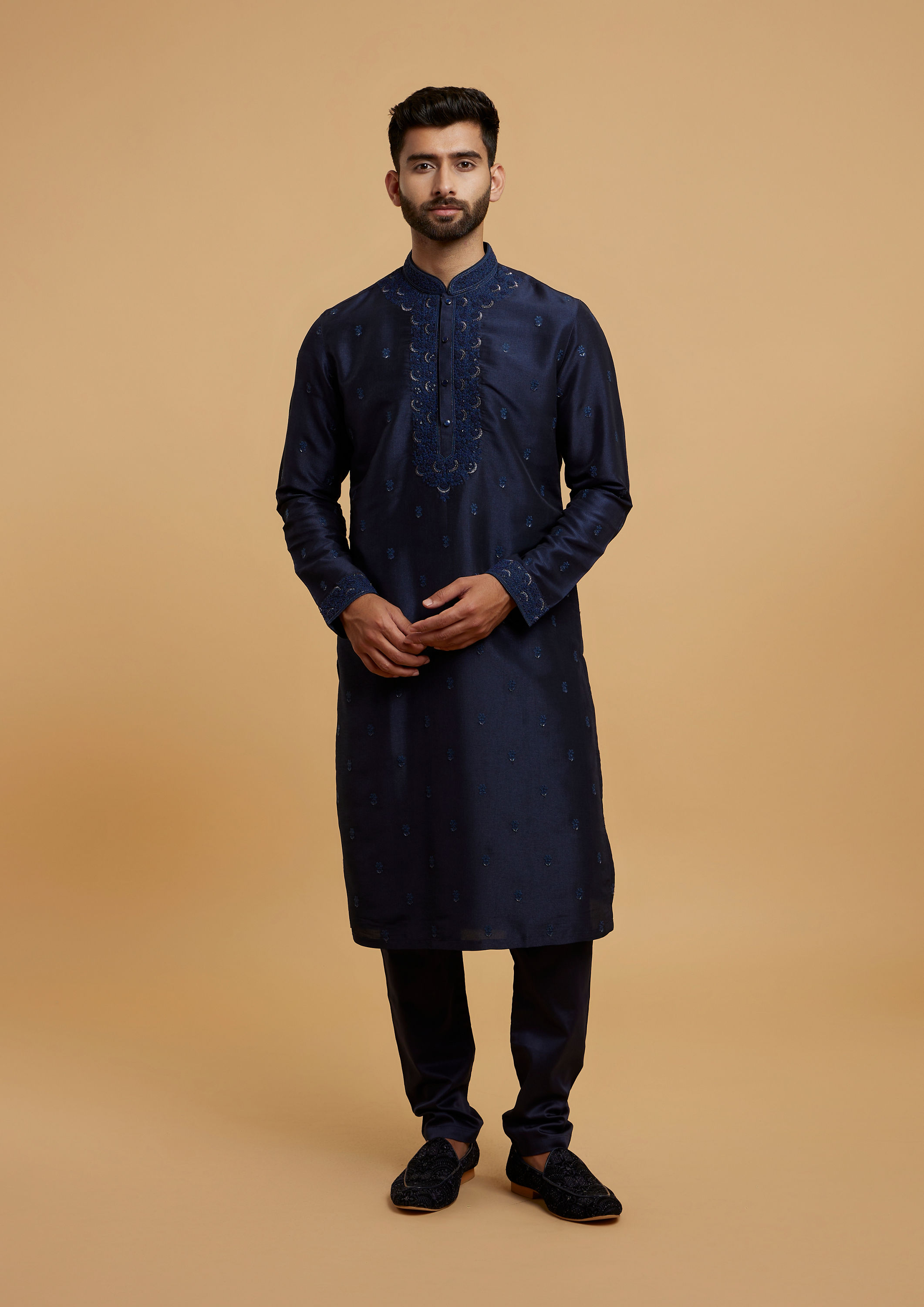 Twamev Men Twilight Blue Elegance Kurta Pajama