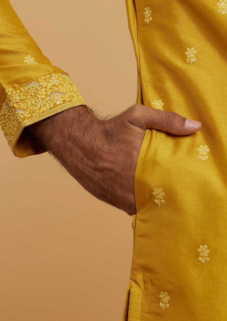 Twamev Men Majestic Mustard Kurta Pajama