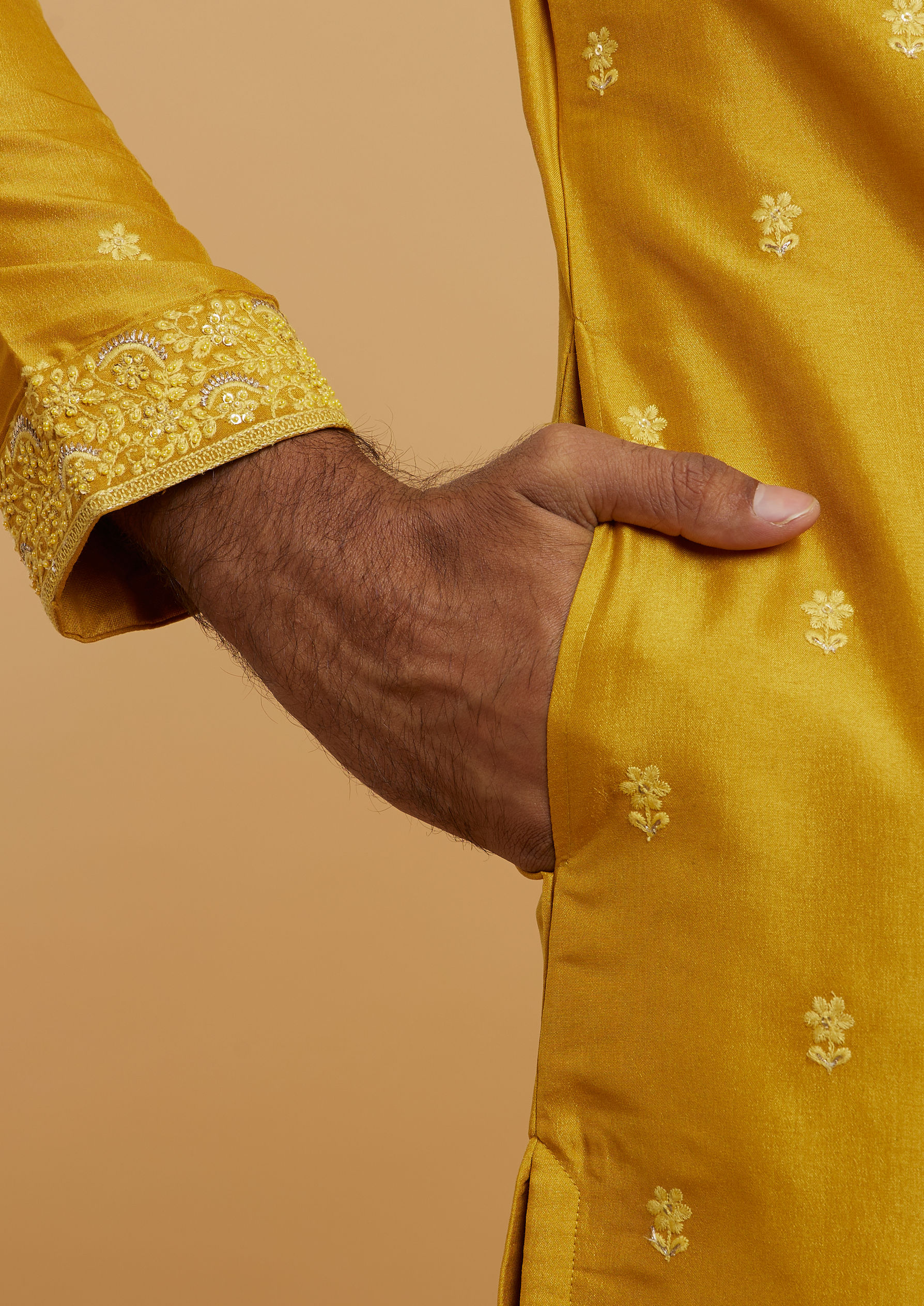 Twamev Men Majestic Mustard Kurta Pajama