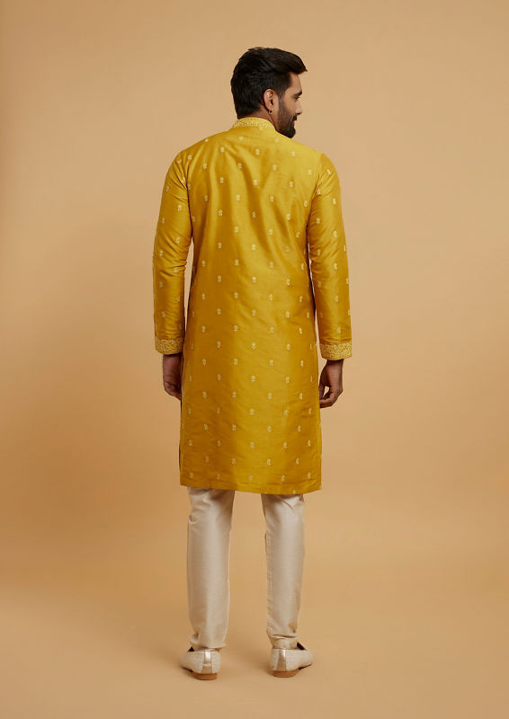 Twamev Men Majestic Mustard Kurta Pajama