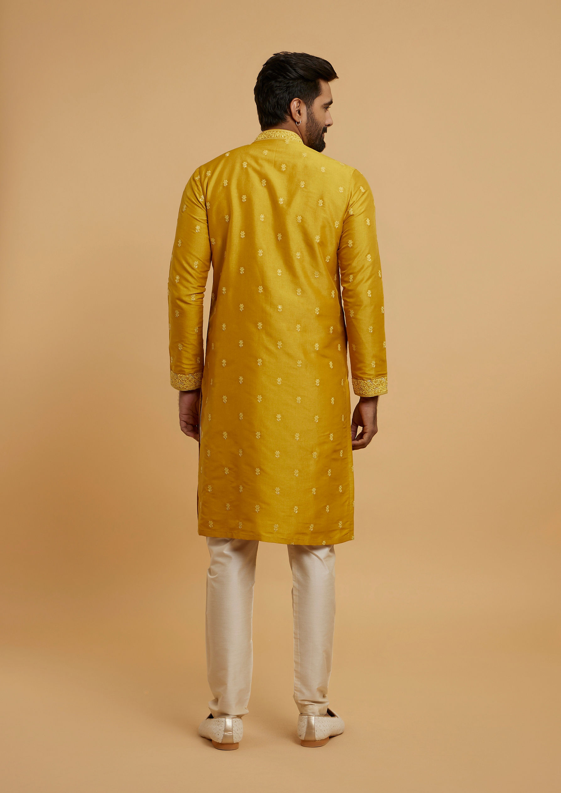 Twamev Men Majestic Mustard Kurta Pajama