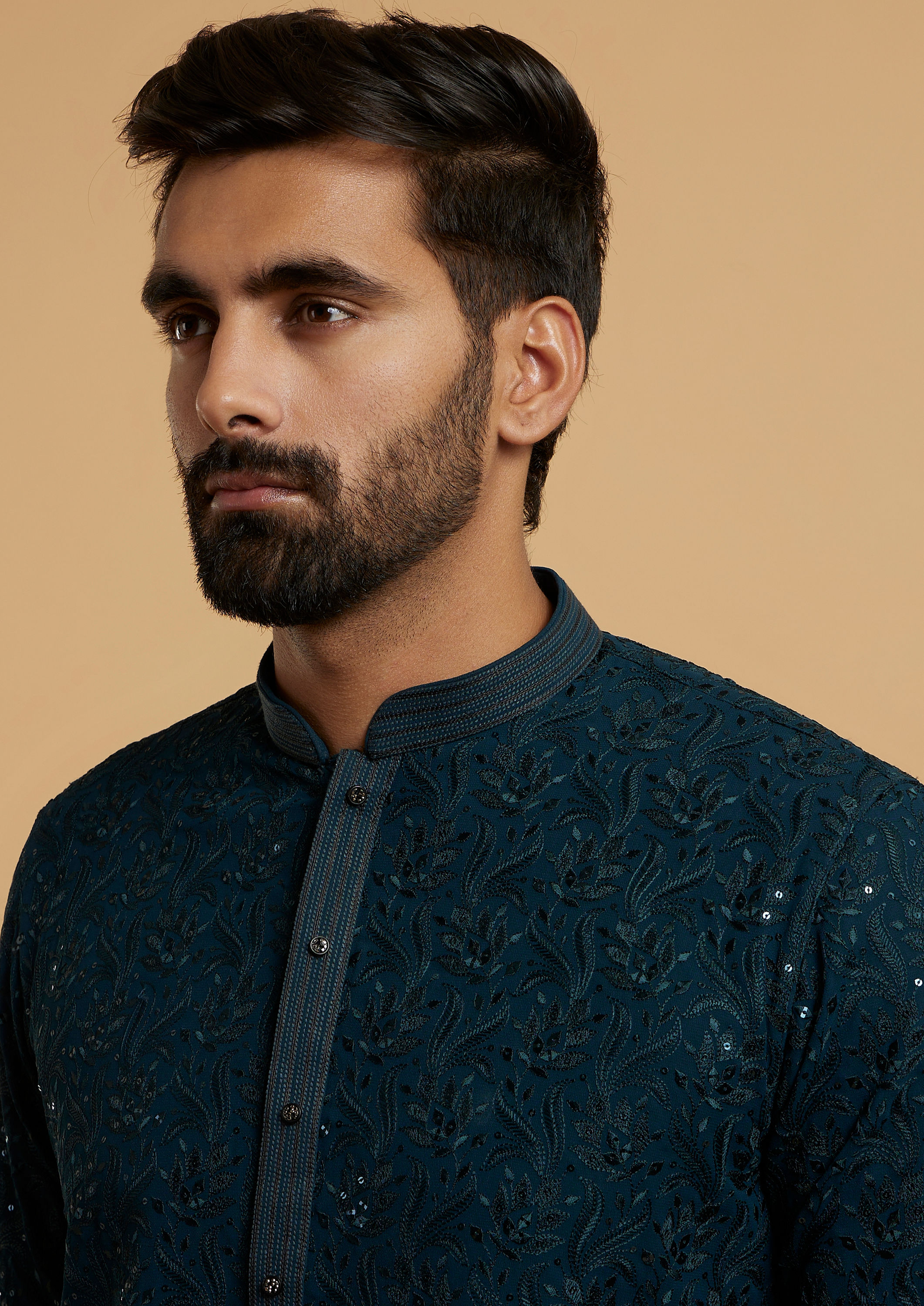 Twamev Men Lush Mid Green Elegance Kurta Pajama