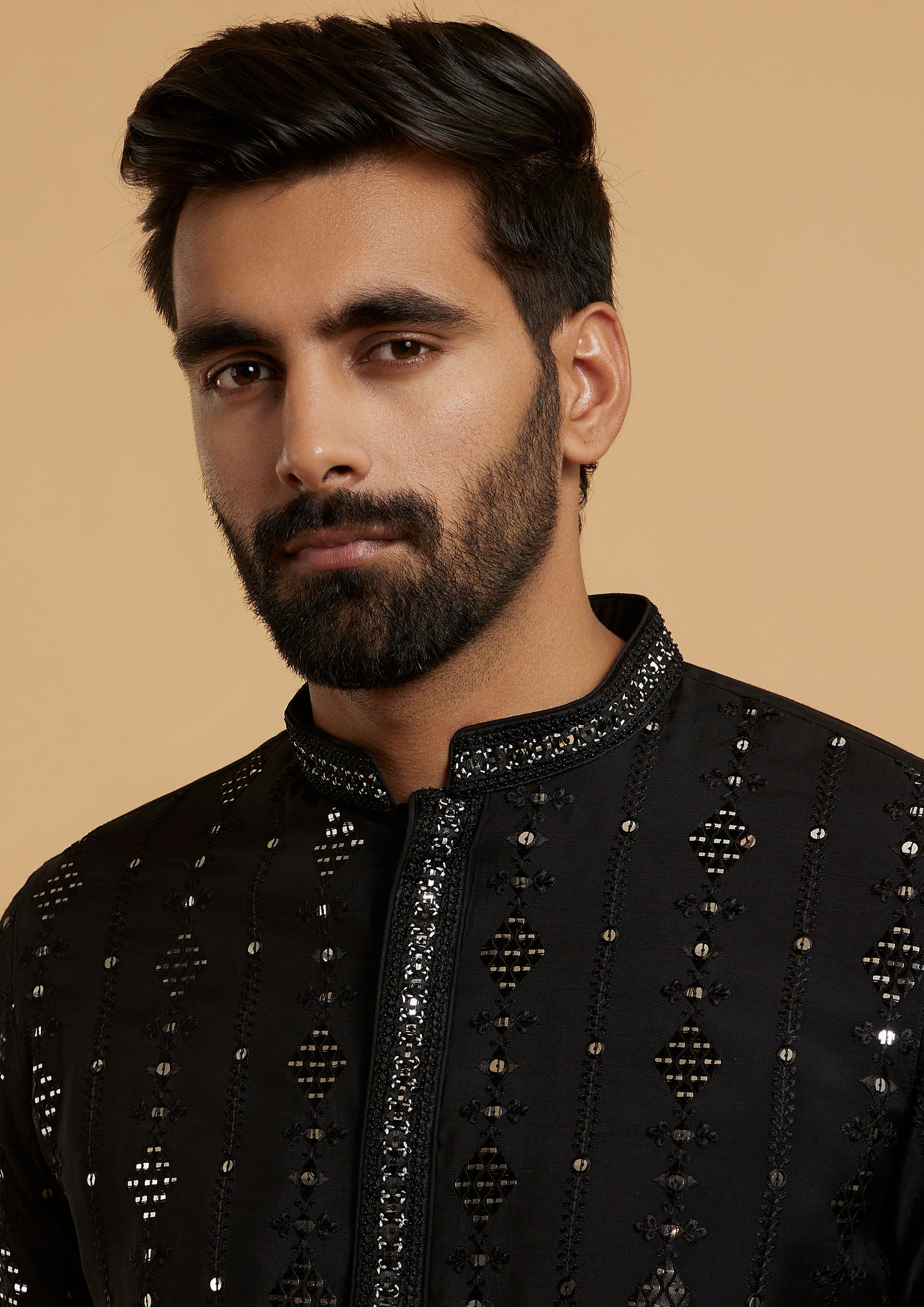 Twamev Men Majestic Black Kurta Pajama