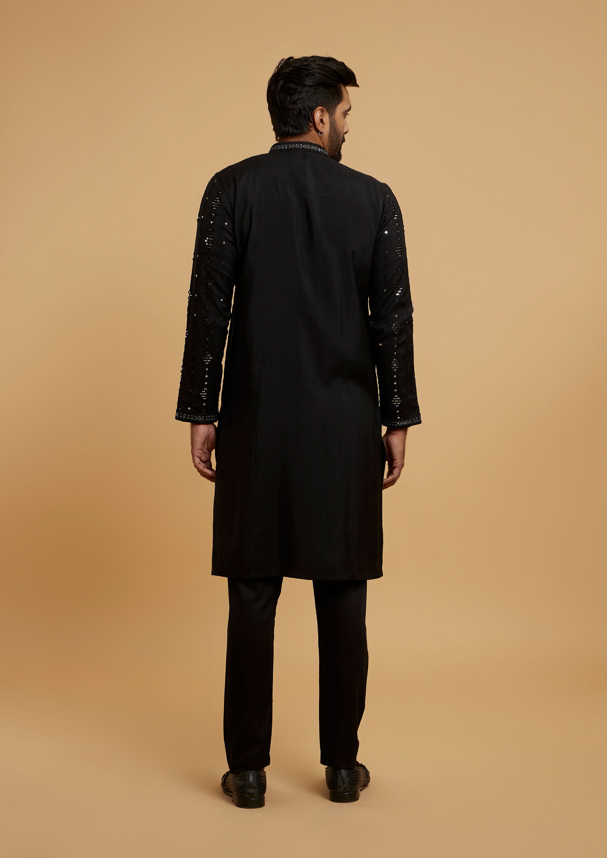 Twamev Men Majestic Black Kurta Pajama