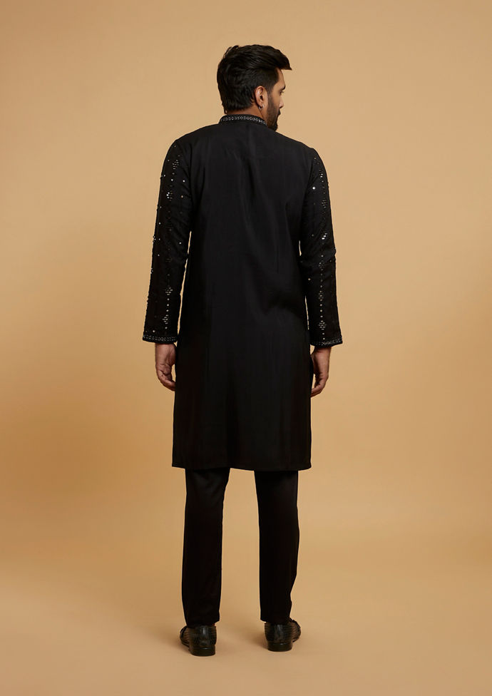 Twamev Men Majestic Black Kurta Pajama