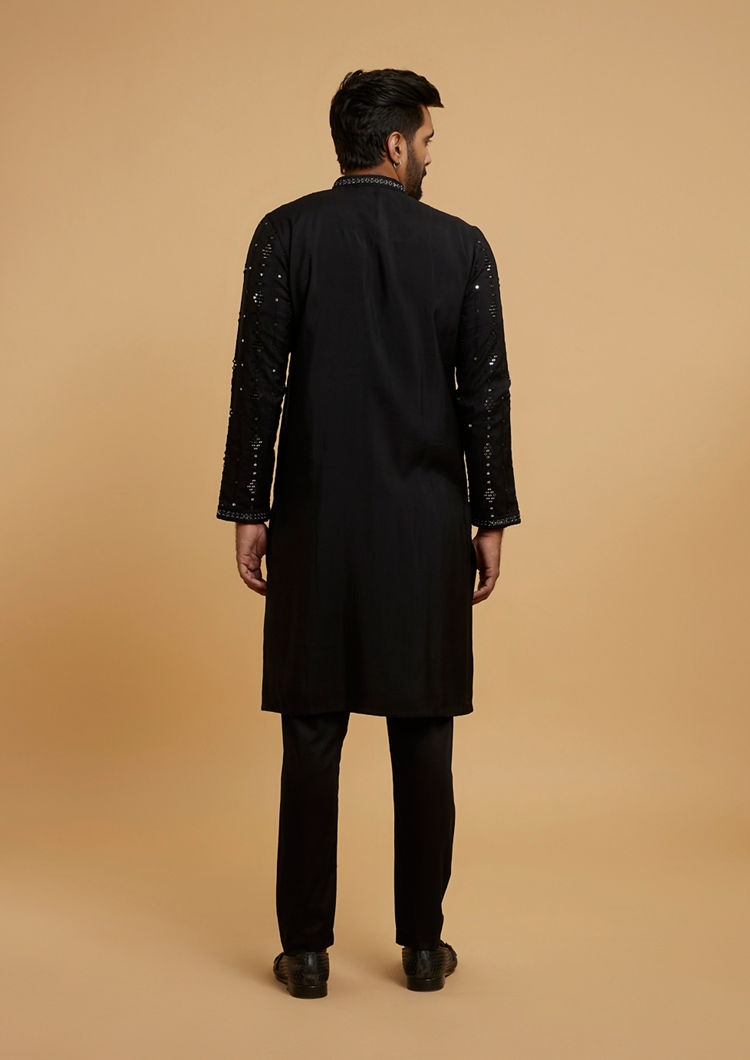 Twamev Men Majestic Black Kurta Pajama