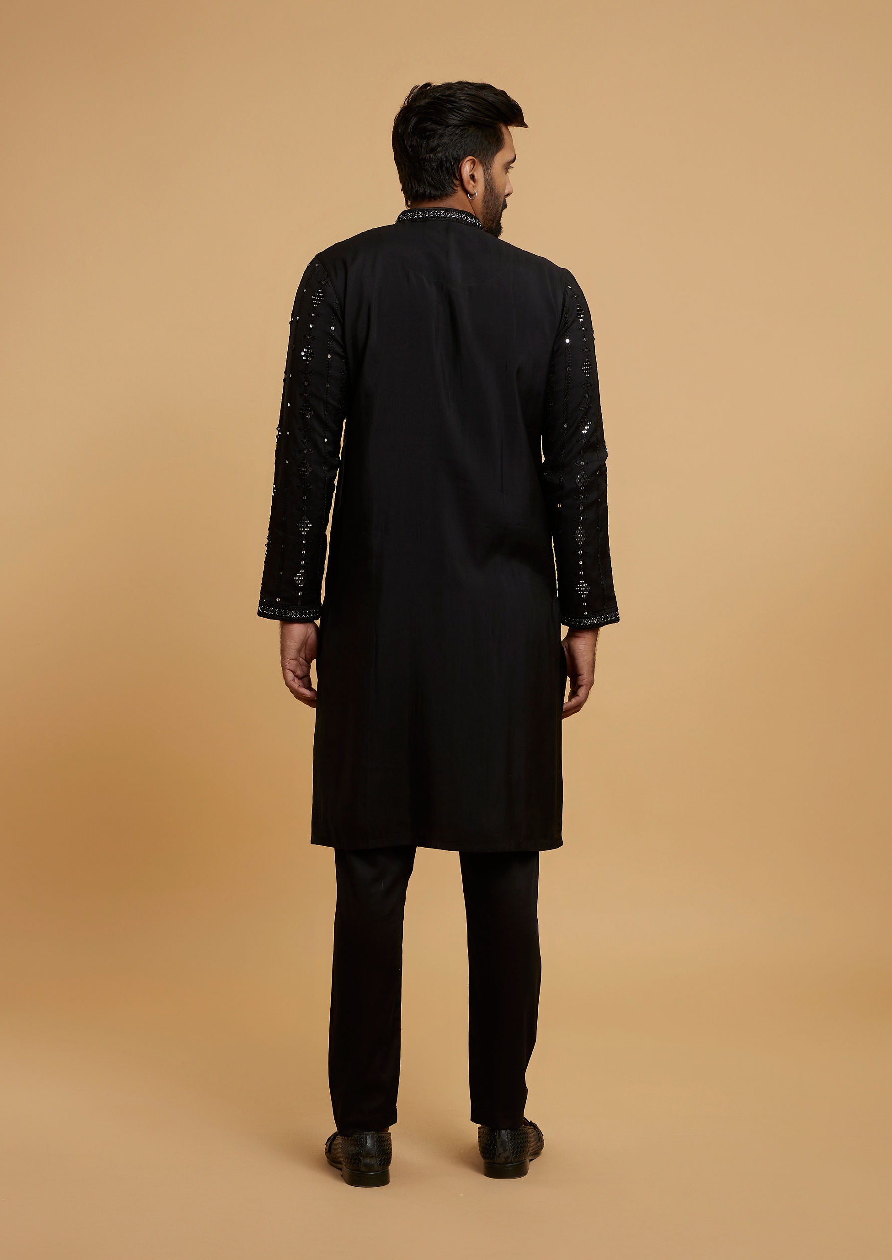 Twamev Men Majestic Black Kurta Pajama