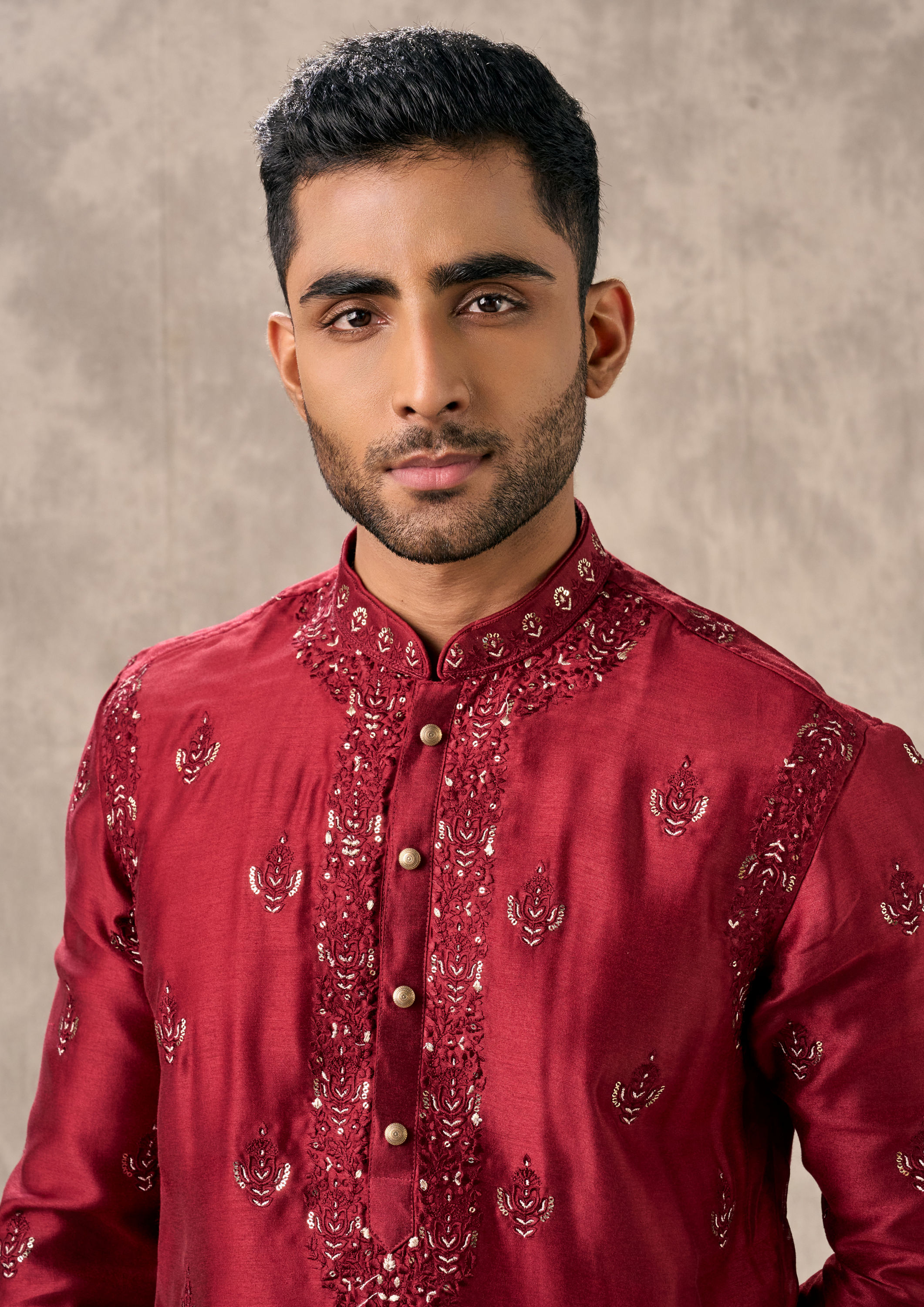Twamev Men Regal Red Opulence Kurta Pajama
