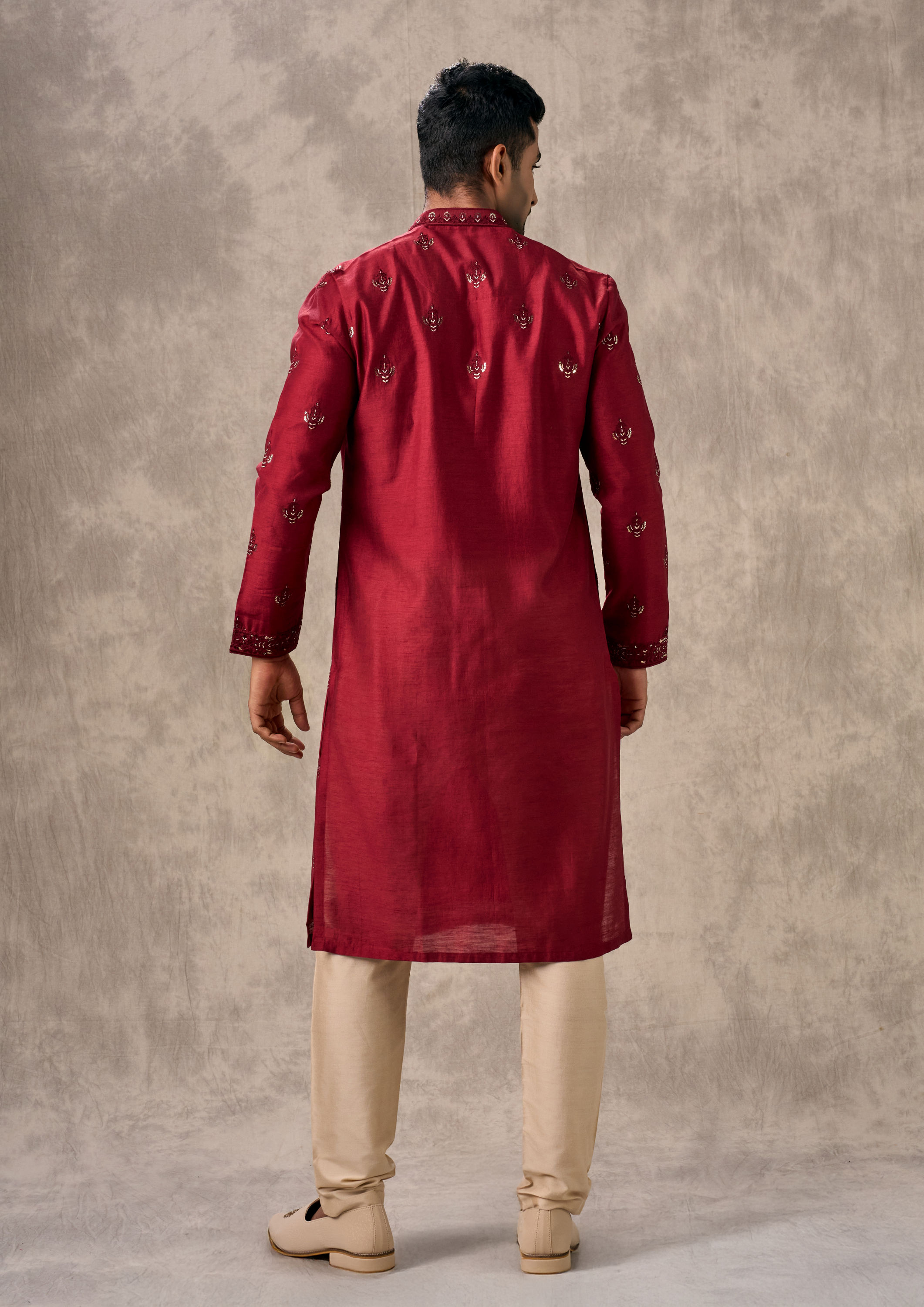 Twamev Men Regal Red Opulence Kurta Pajama