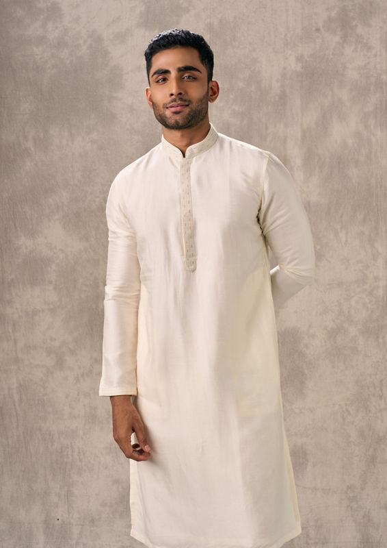 Twamev Men Creamy Elegance Kurta Pajama
