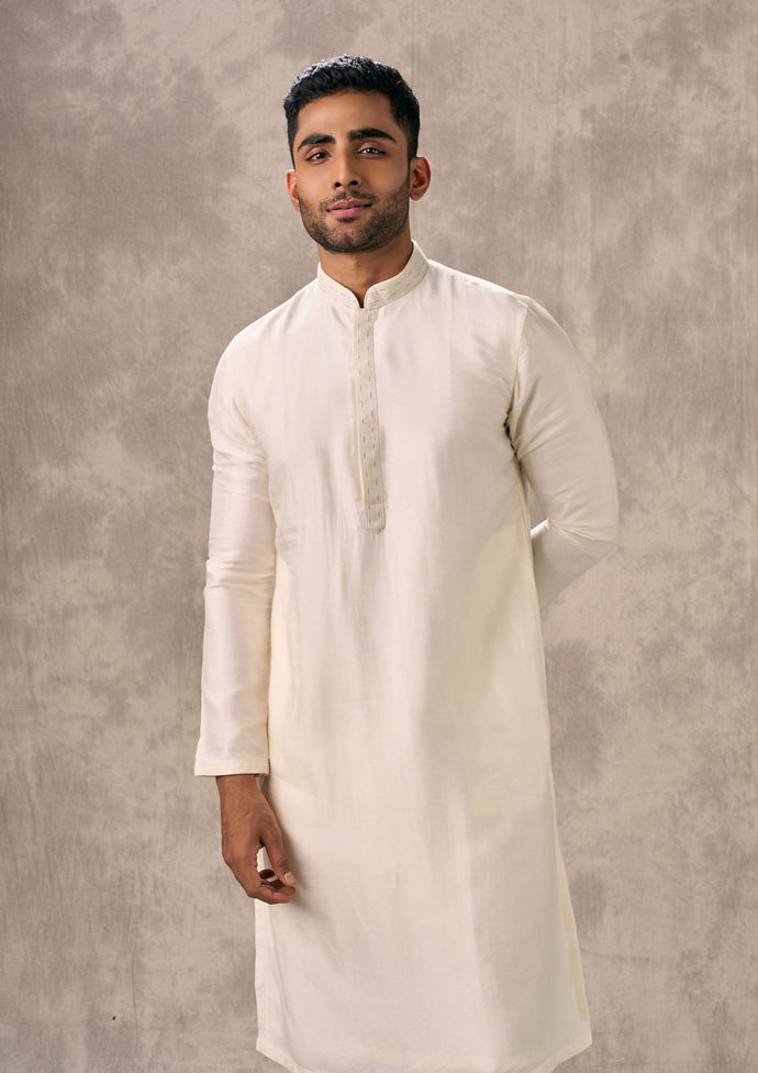 Twamev Men Creamy Elegance Kurta Pajama