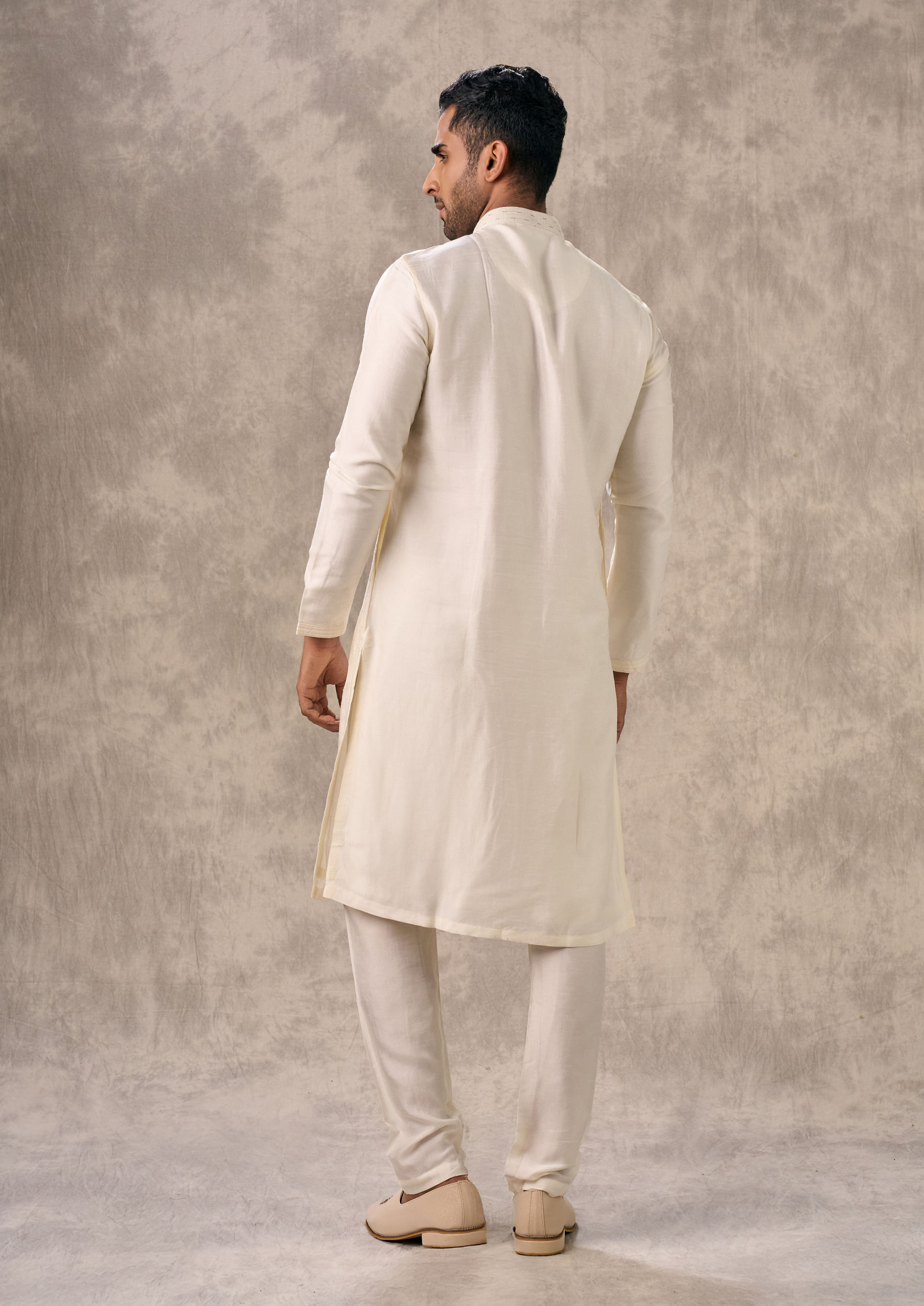 Twamev Men Creamy Elegance Kurta Pajama